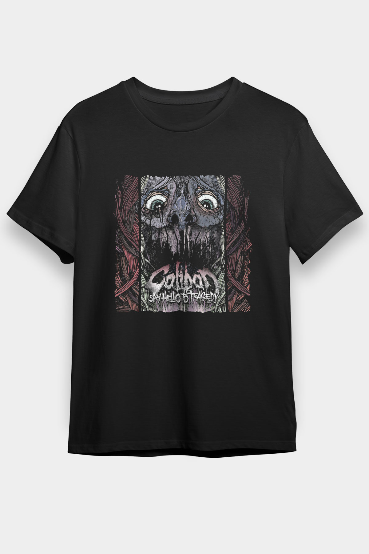 Caliban Baskılı Unisex Siyah Tişört