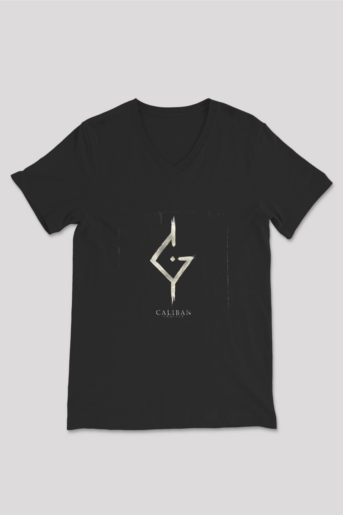 Caliban Baskılı Unisex Siyah V Yaka Tişört
