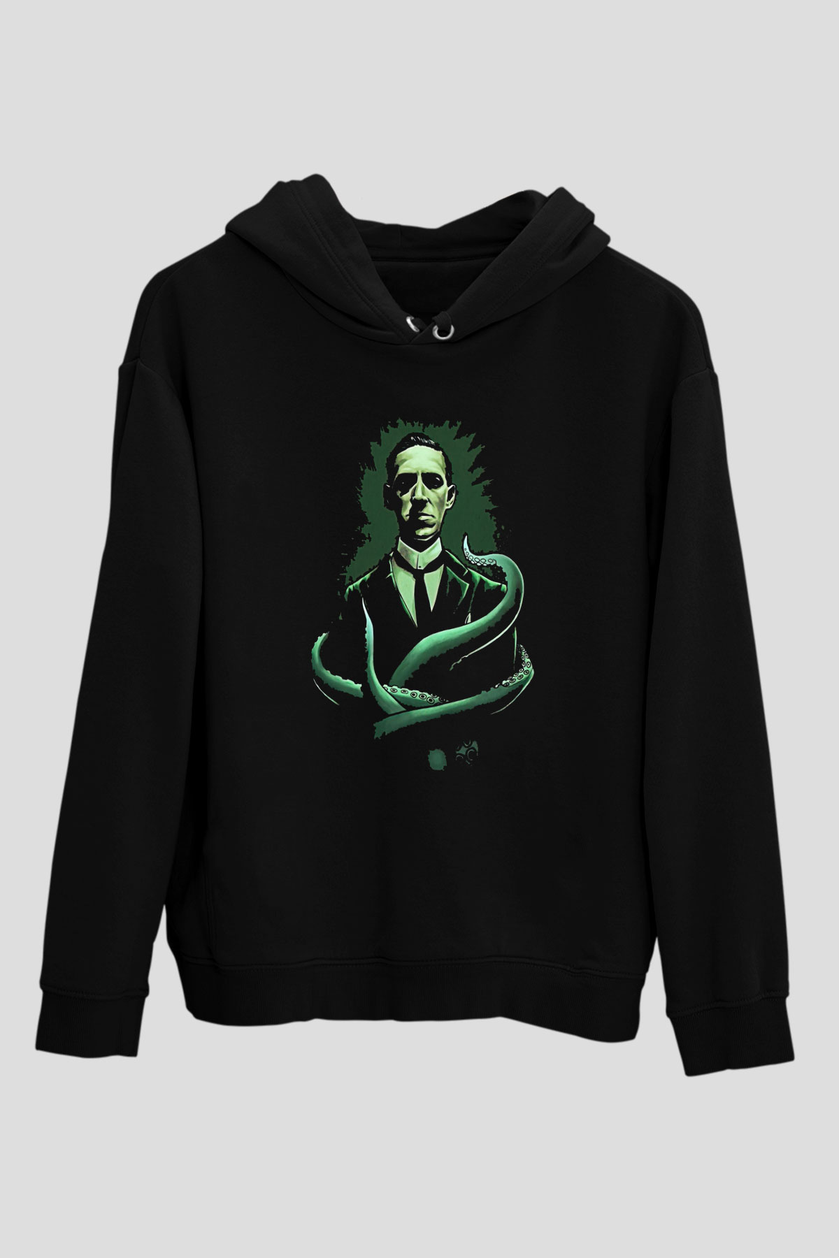 Call Of Ctulhu Baskılı Unisex Siyah Kapüşonlu Sweatshirt