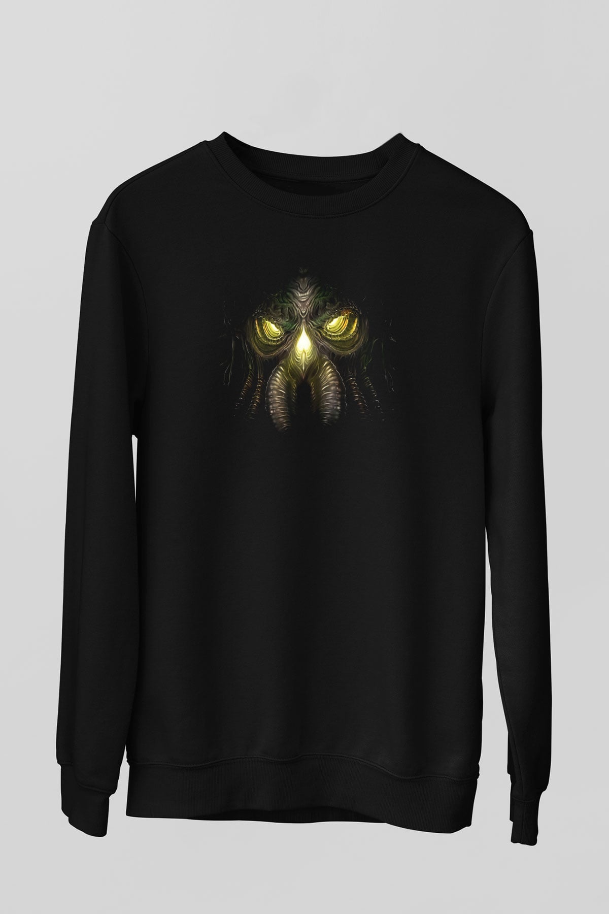 Call Of Ctulhu Baskılı Unisex Siyah Sweatshirt