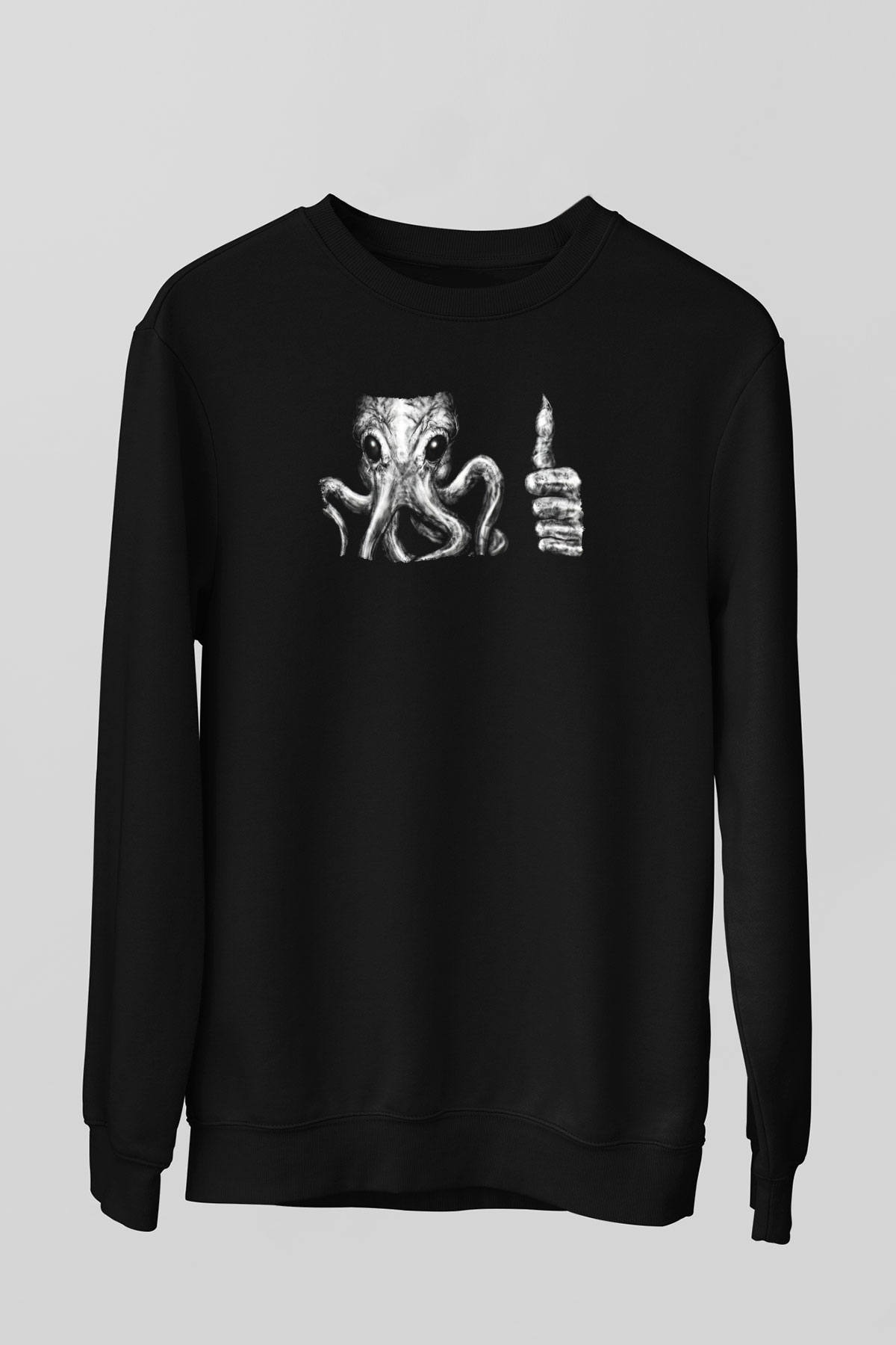 Call Of Ctulhu Baskılı Unisex Siyah Sweatshirt