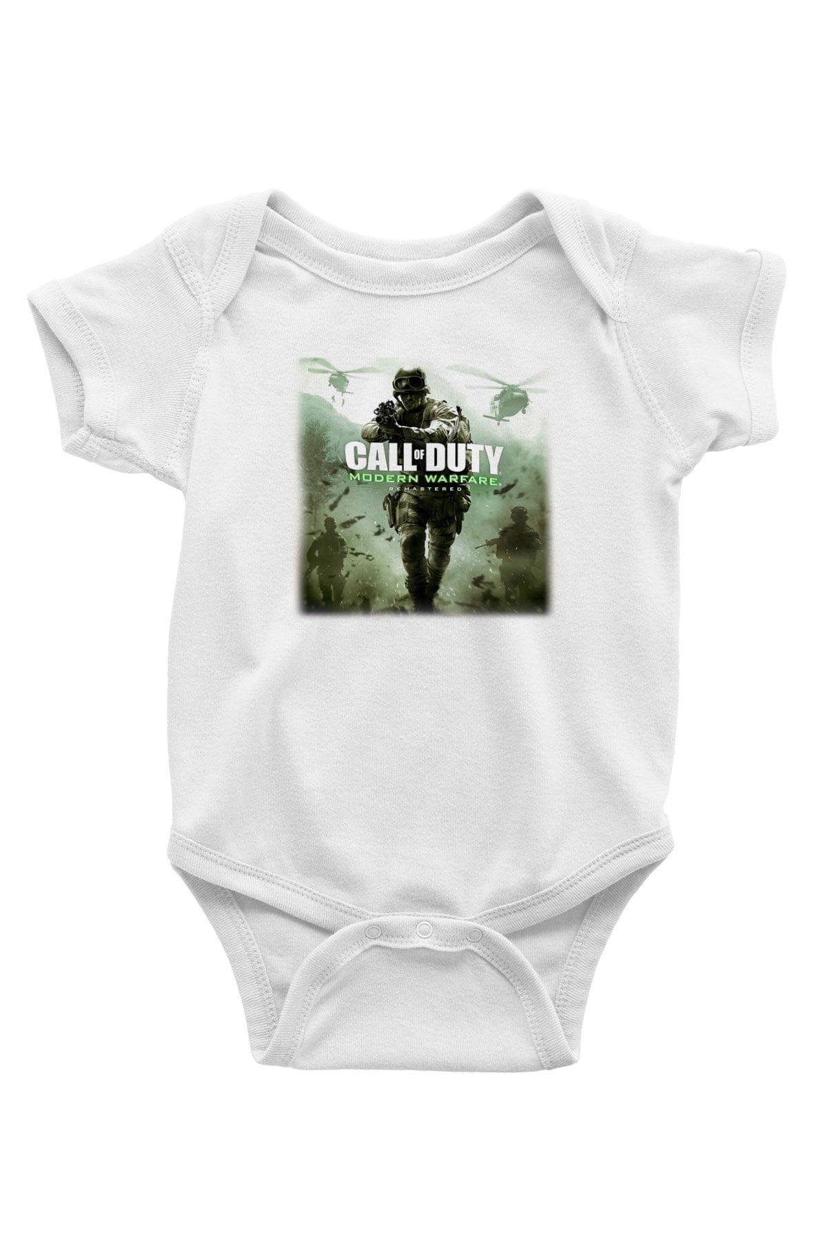 Call of Duty Baskılı Beyaz Unisex Bebek Body - Zıbın