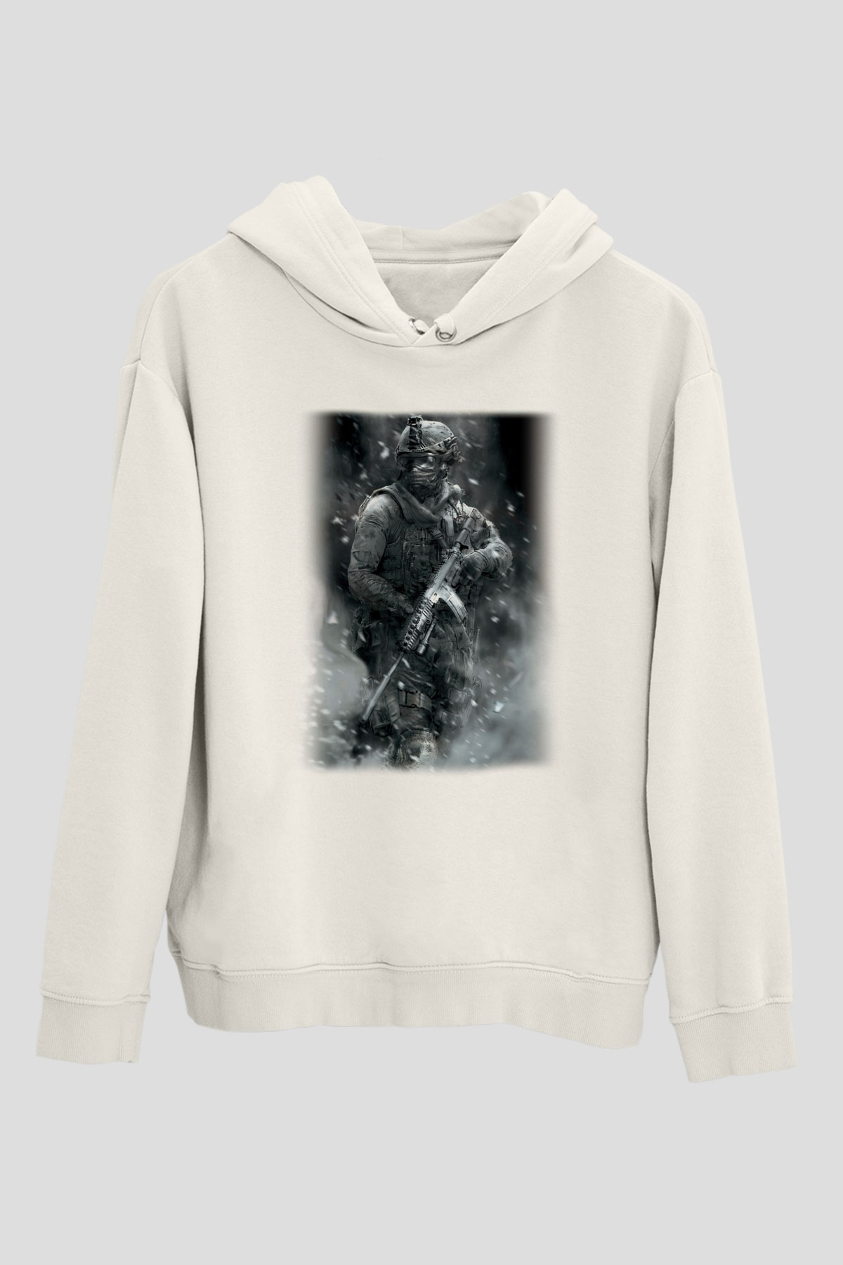 Call of Duty Beyaz Unisex Kapşonlu Sweatshirt