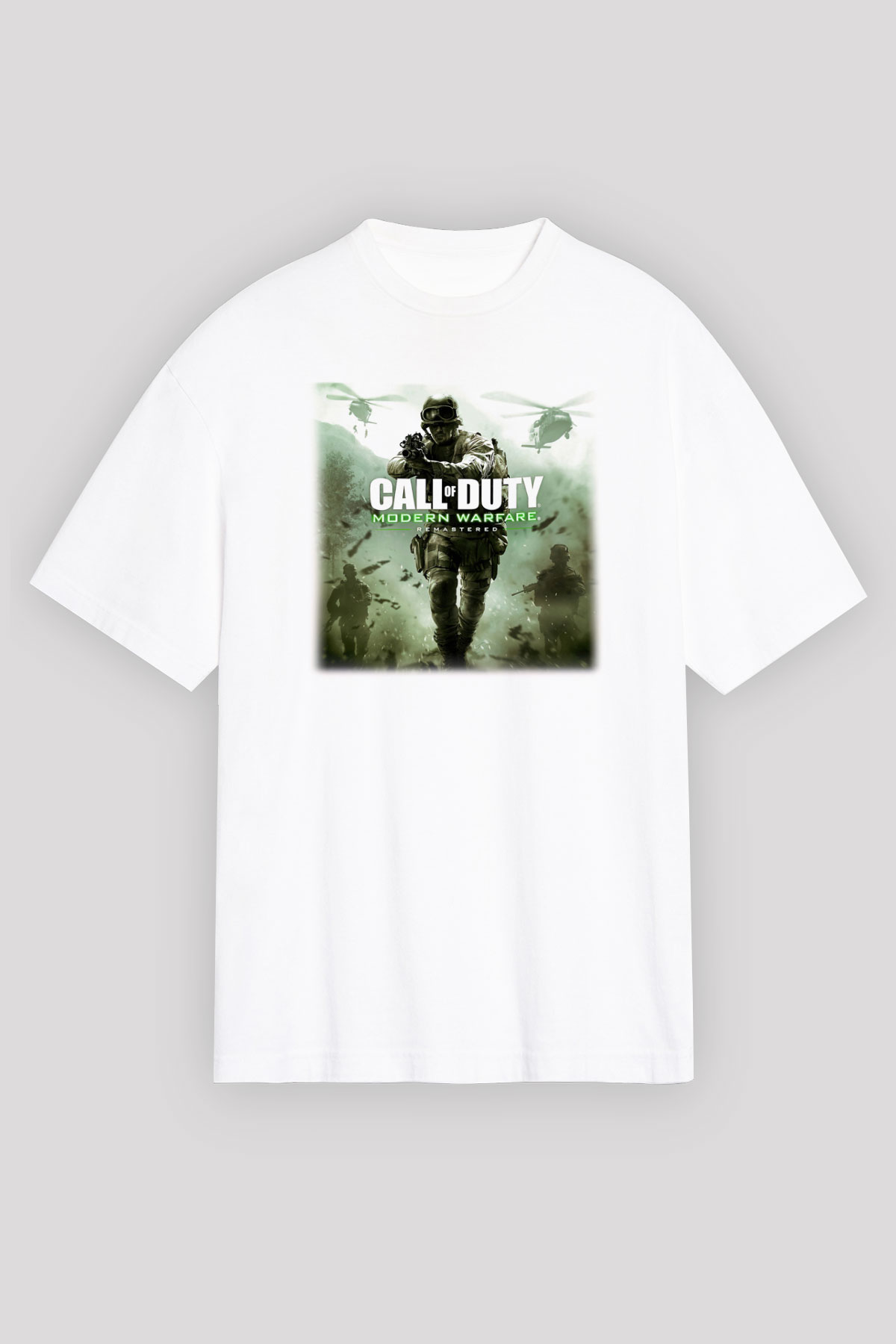 Call of Duty Beyaz Unisex Oversize Tişört T-Shirt