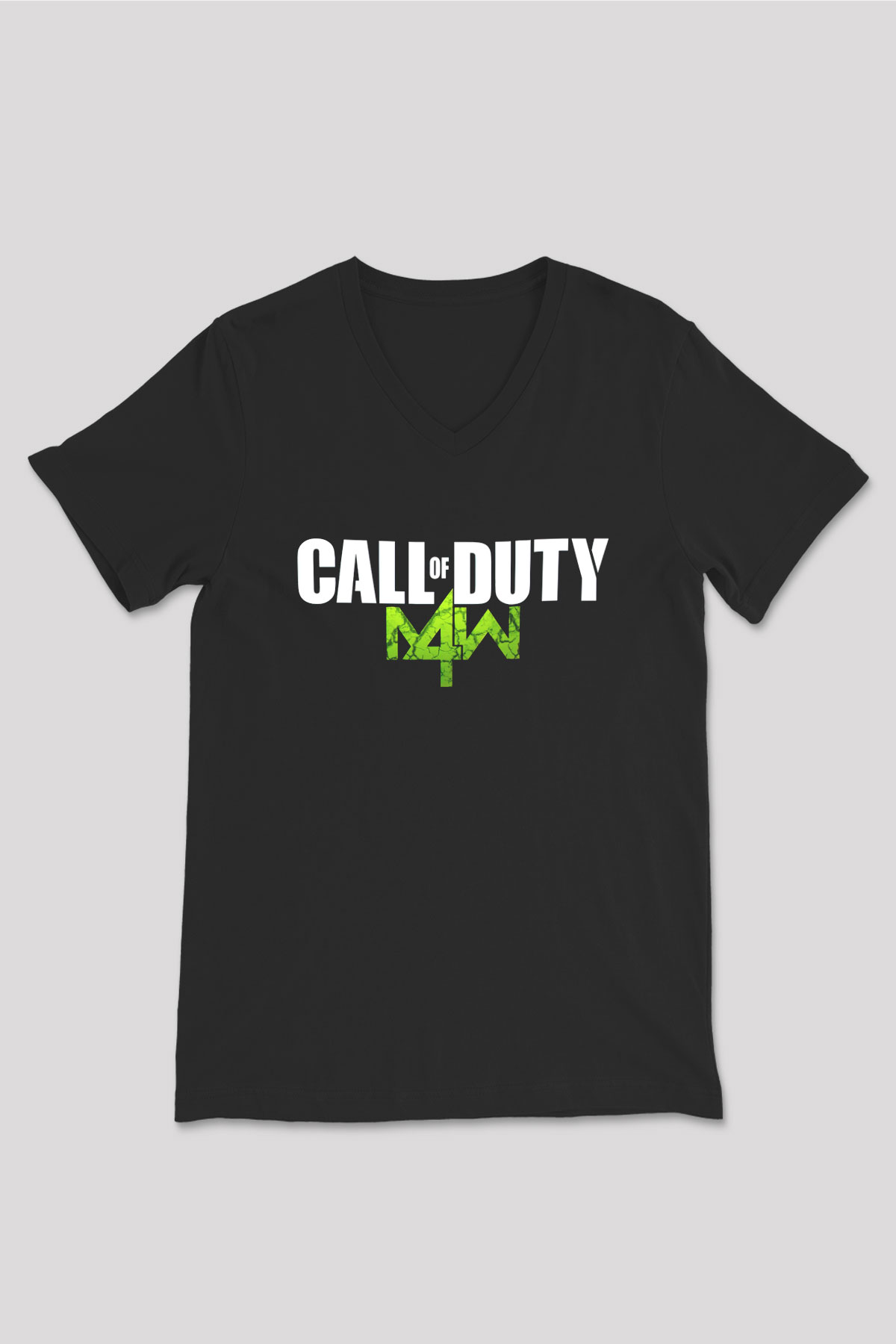 Call of Duty Siyah Unisex V Yaka Tişört T-Shirt