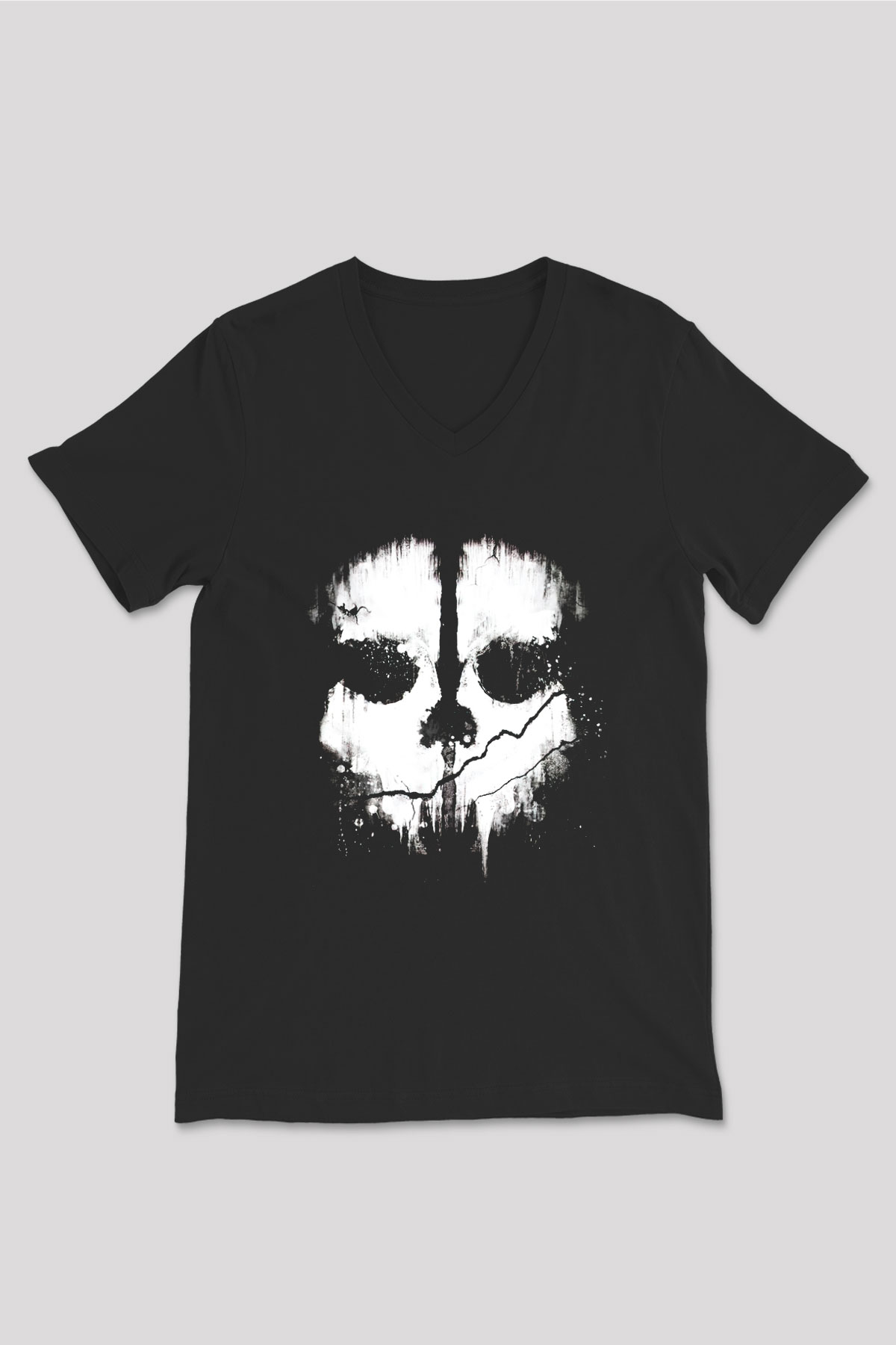 Call of Duty Siyah Unisex V Yaka Tişört T-Shirt