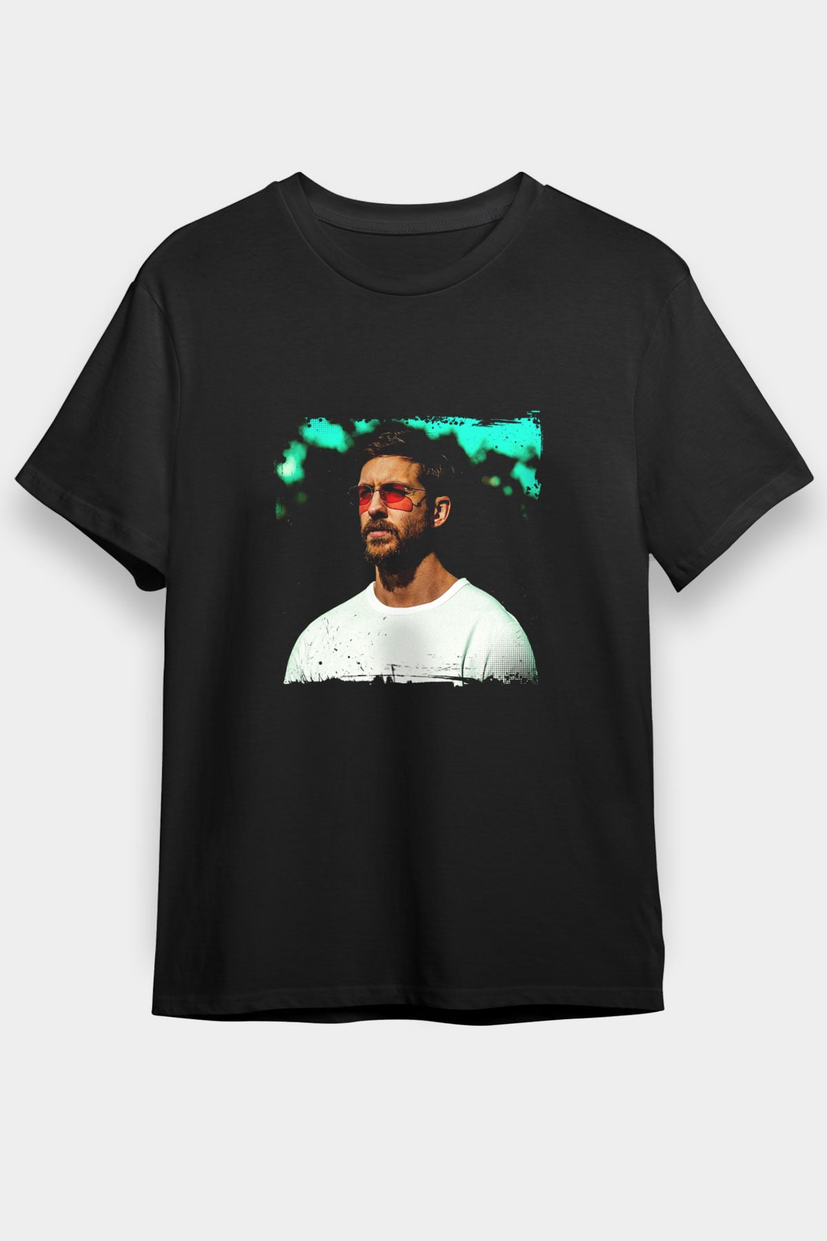 Calvin Harris Baskılı Unisex Siyah Tişört