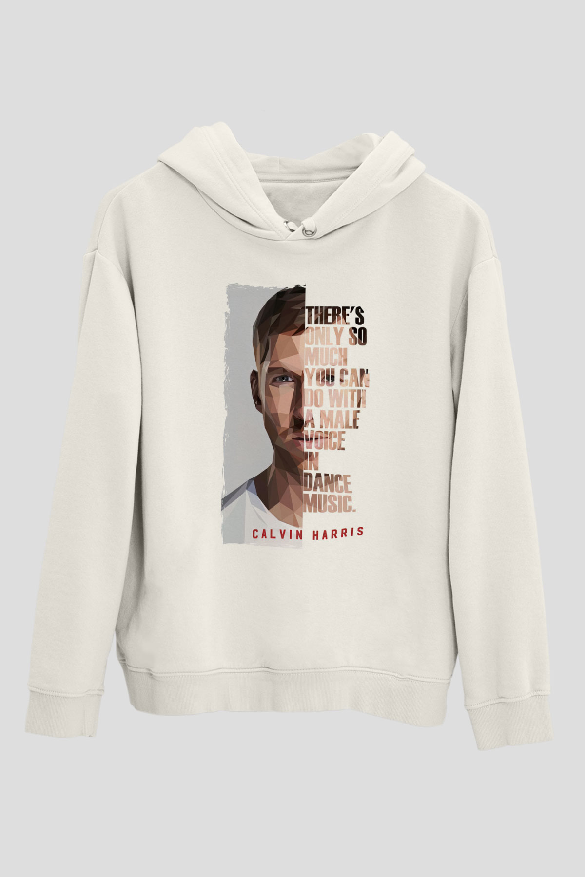 Calvin Harris Beyaz Unisex Kapüşonlu Sweatshirt