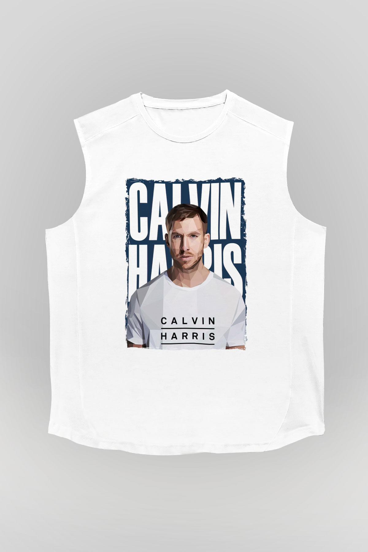 Calvin Harris Beyaz Unisex Kolsuz Tişört