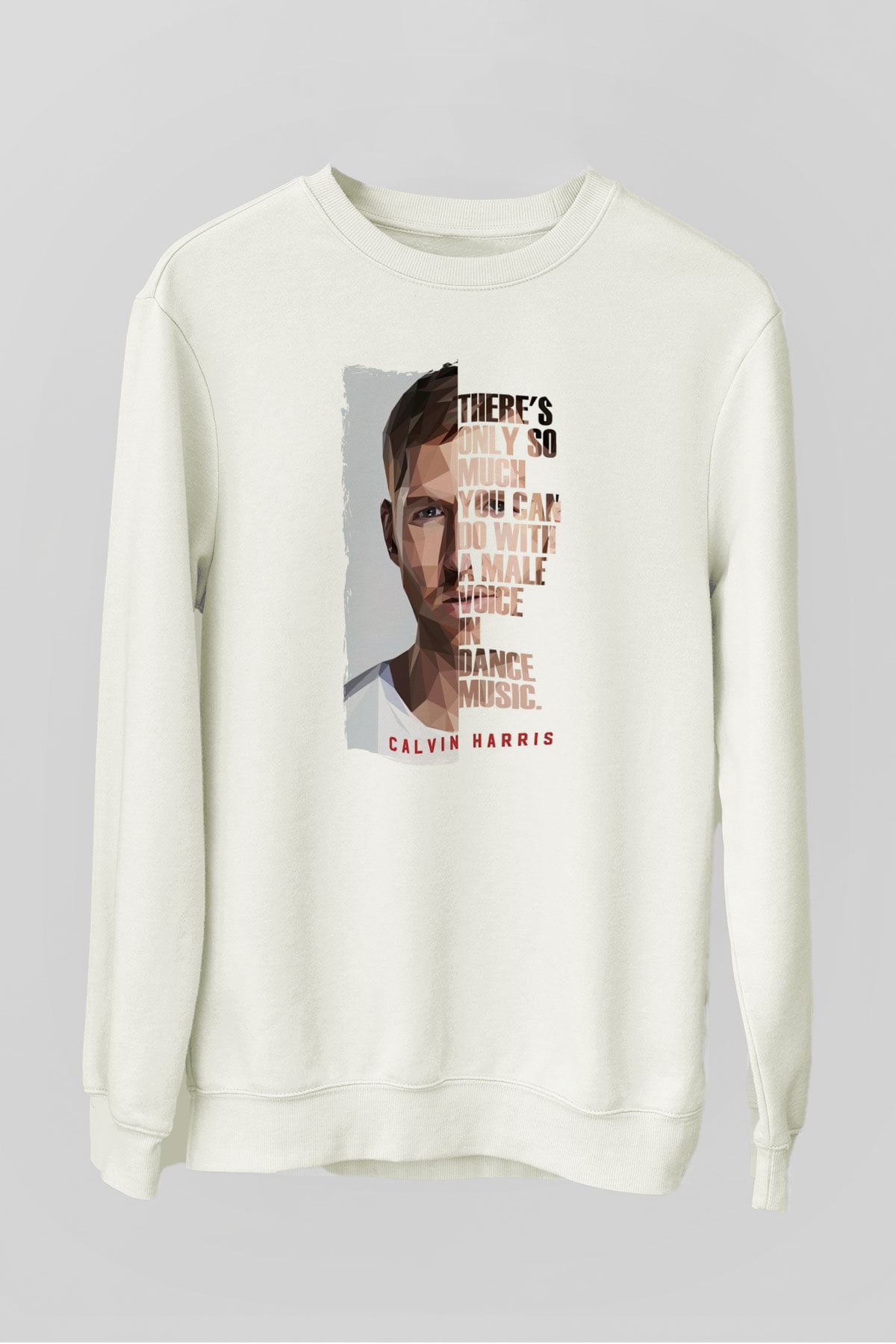 Calvin Harris Beyaz Unisex Sweatshirt