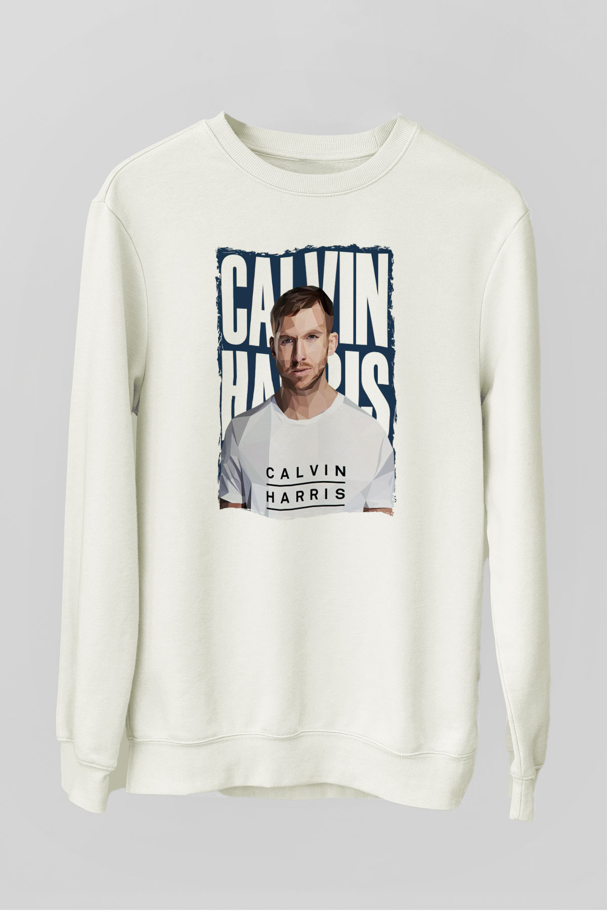 Calvin Harris Beyaz Unisex Sweatshirt