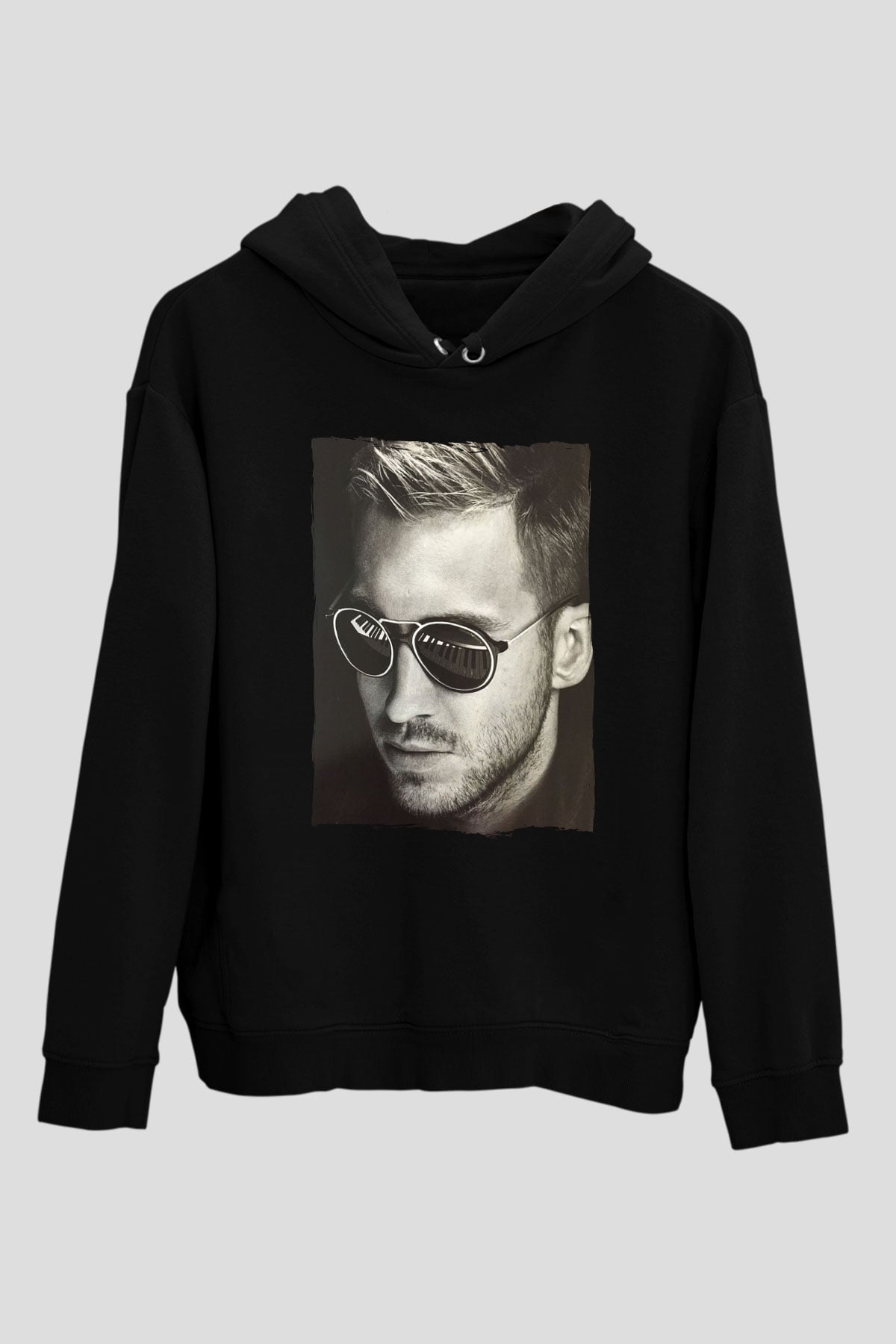 Calvin Harris Siyah Unisex Kapüşonlu Sweatshirt