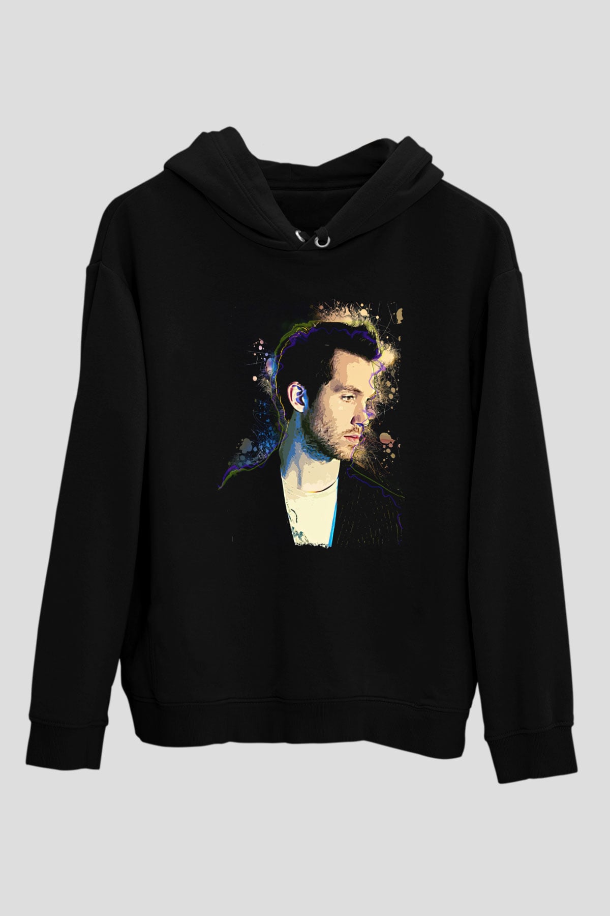 Calvin Harris Siyah Unisex Kapüşonlu Sweatshirt