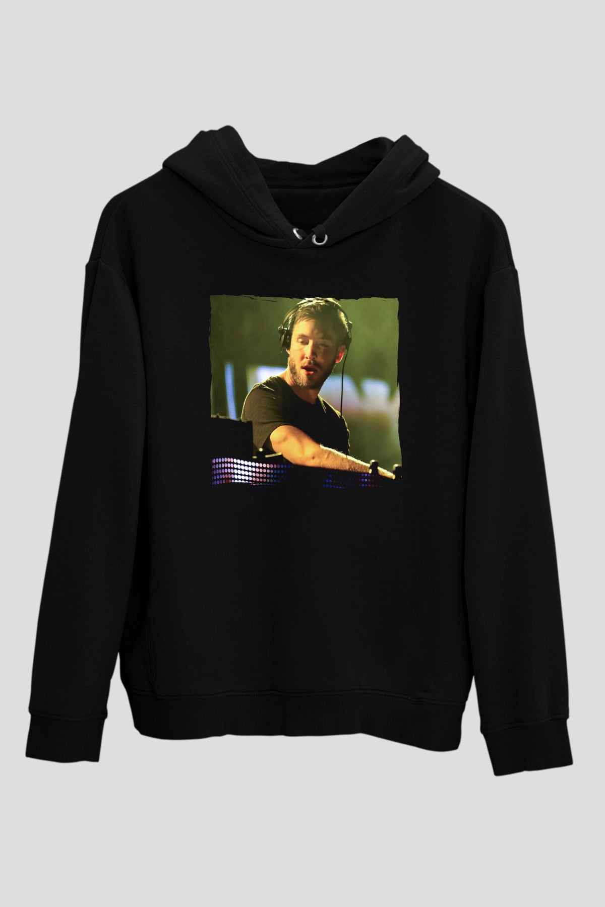 Calvin Harris Siyah Unisex Kapüşonlu Sweatshirt