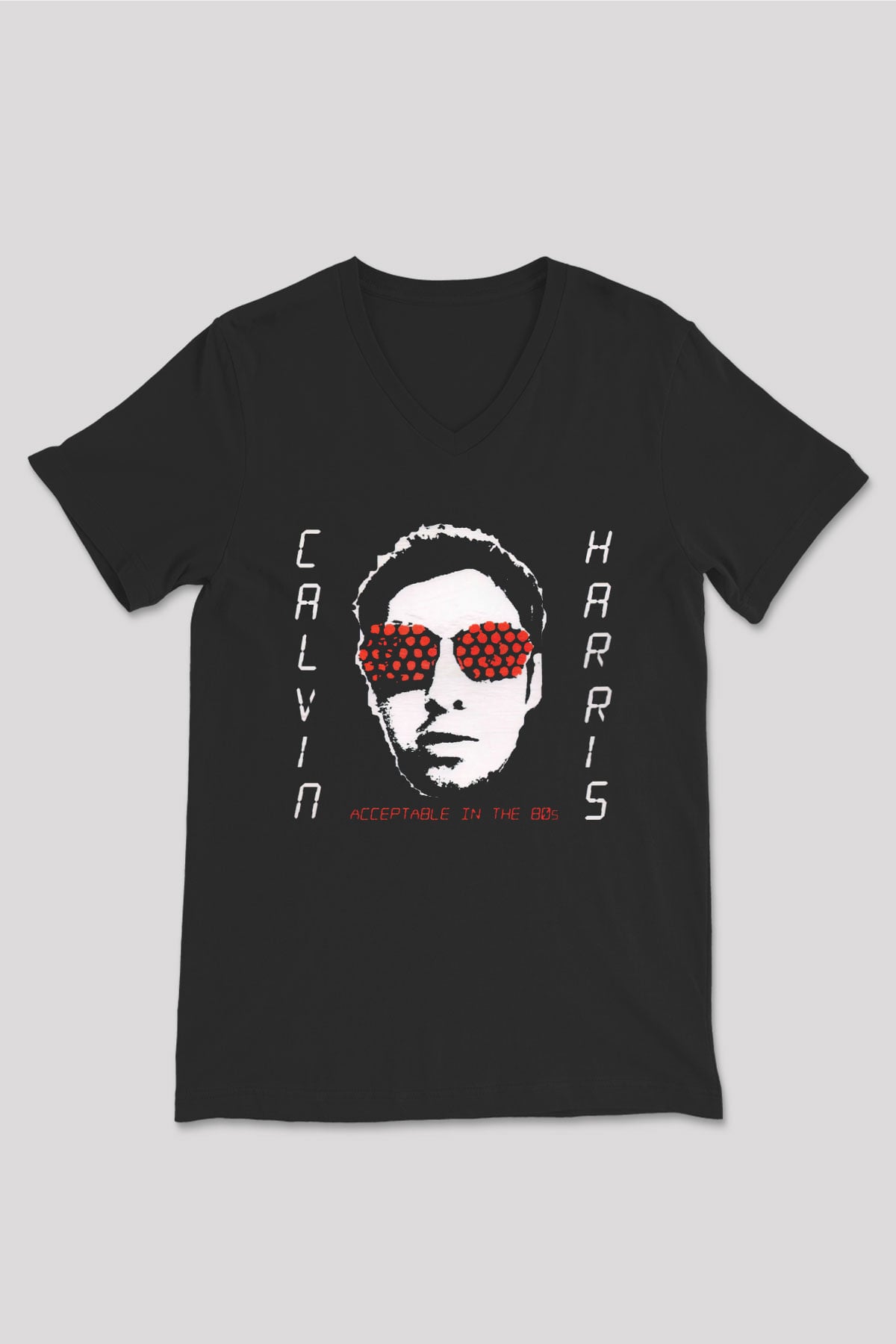 Calvin Harris Siyah Unisex V Yaka Tişört