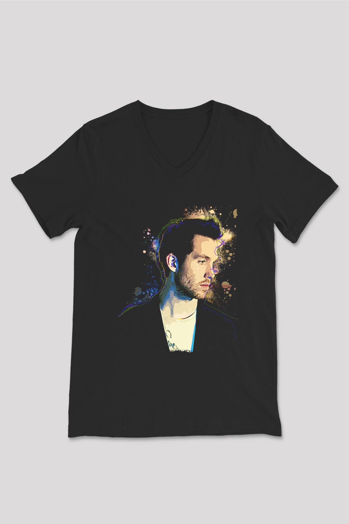 Calvin Harris Siyah Unisex V Yaka Tişört