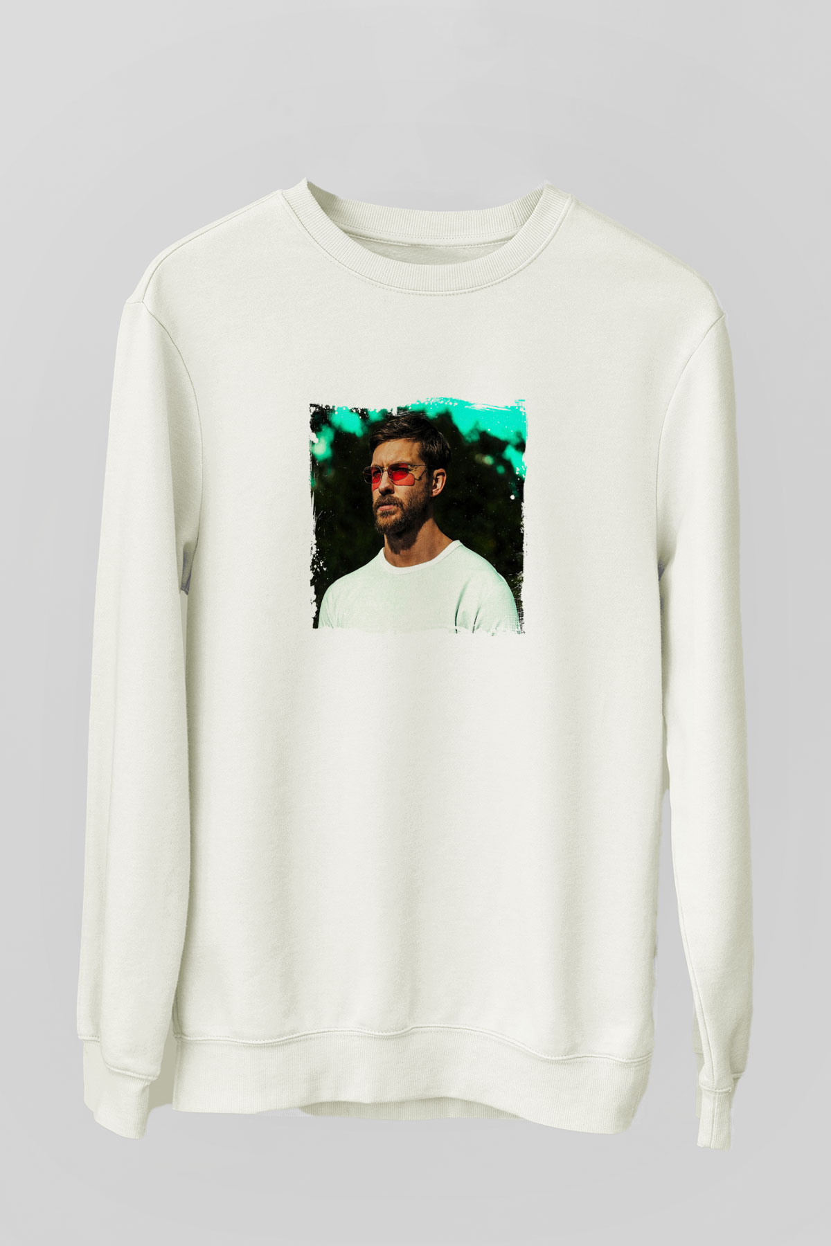 Calvin HarrisBaskılı Beyaz Sweatshirt