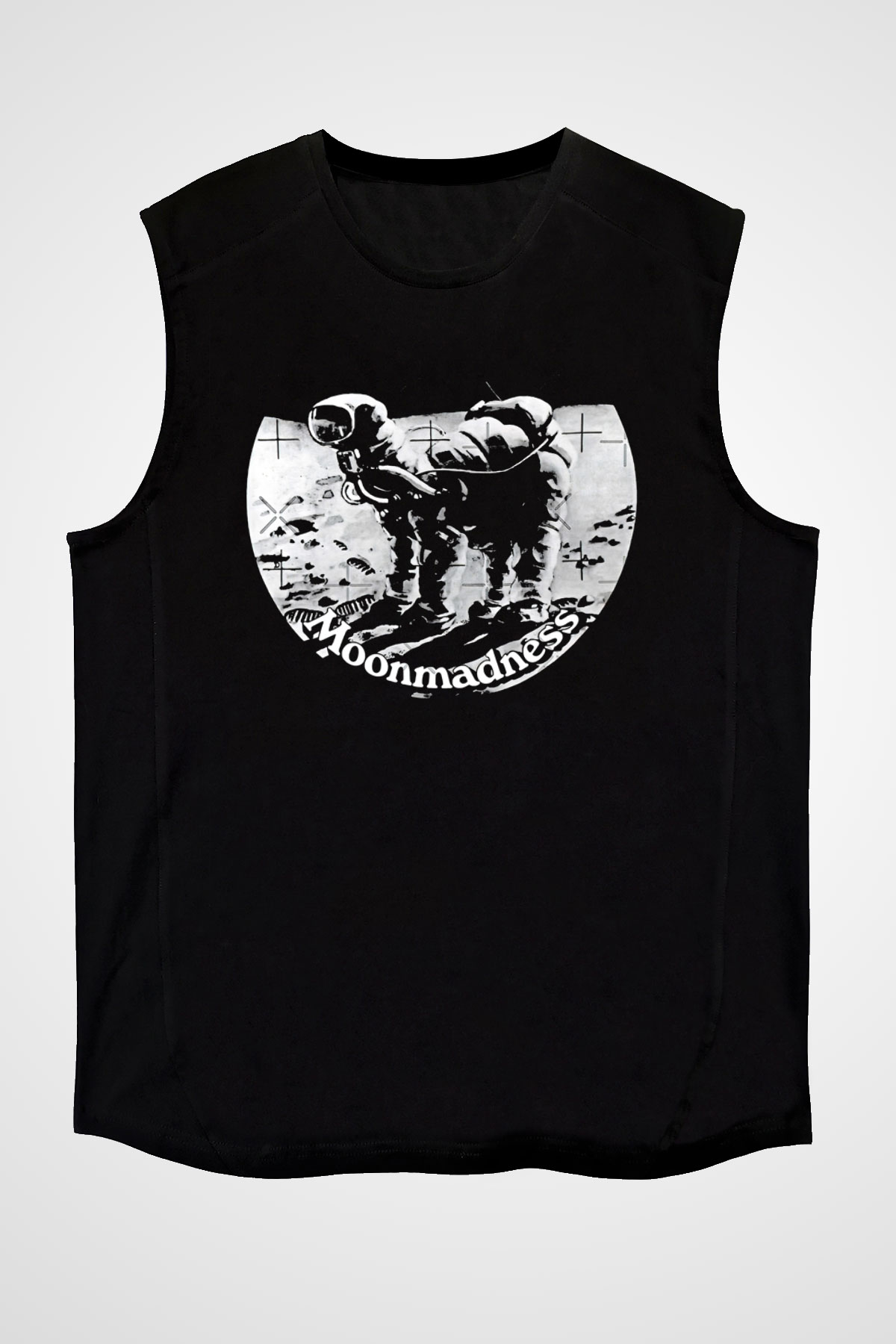 Camel Baskılı Unisex Siyah Kolsuz Tişört - Tshirt