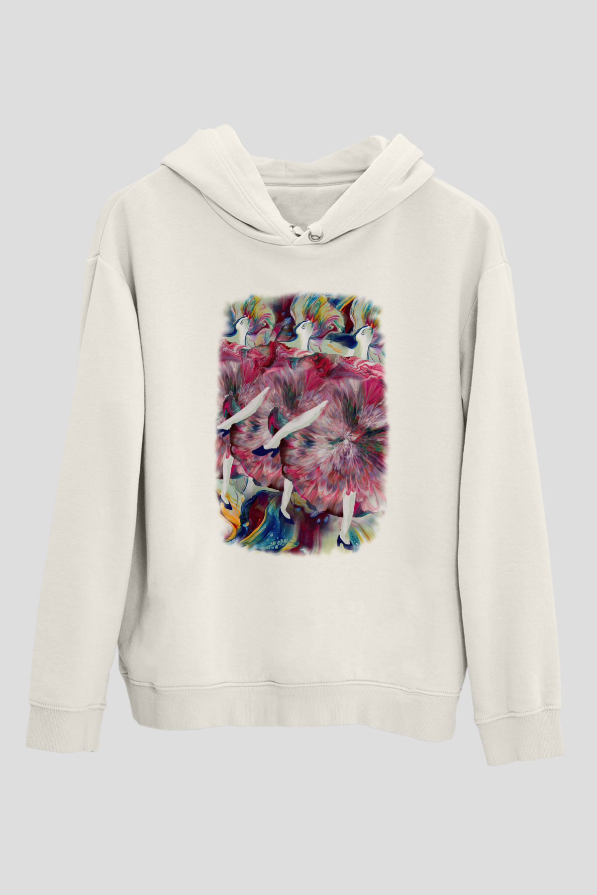 Cancan Beyaz Unisex Hoodie