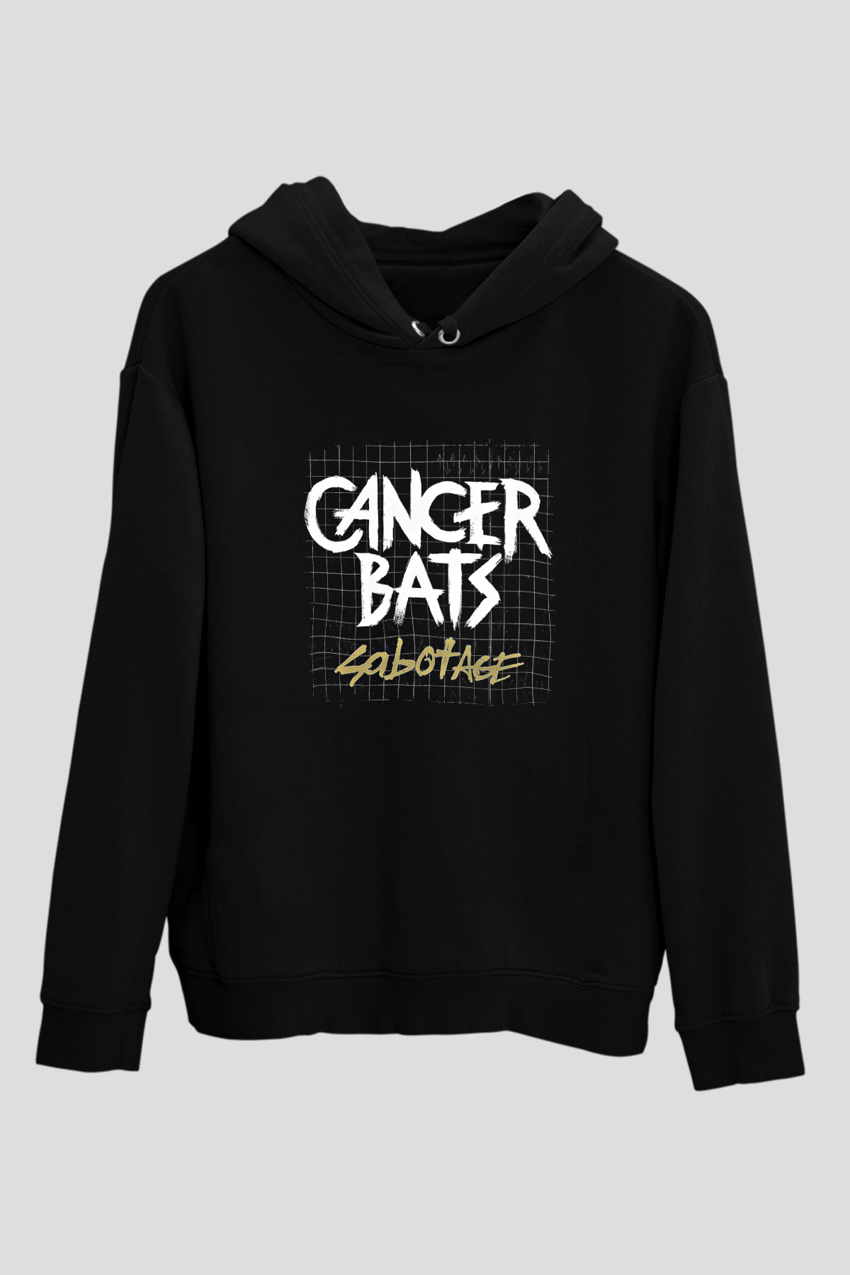 Cancer Bats Baskılı Unisex Siyah Hoodie