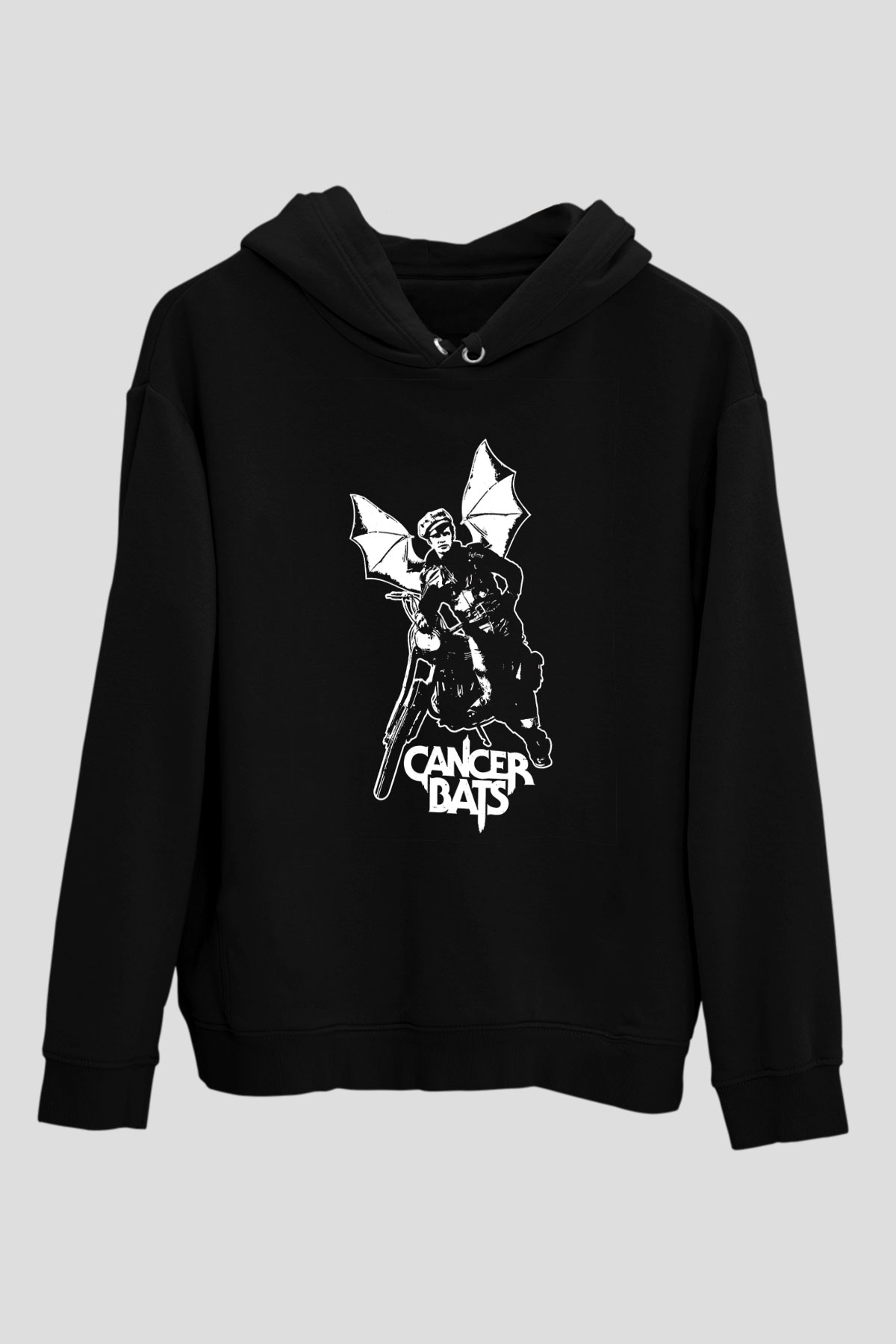 Cancer Bats Baskılı Unisex Siyah Hoodie