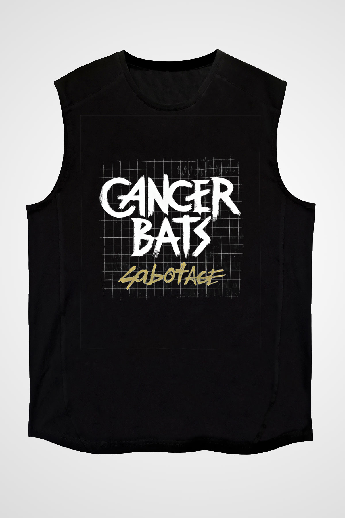 Cancer Bats Baskılı Unisex Siyah Kolsuz Tişört