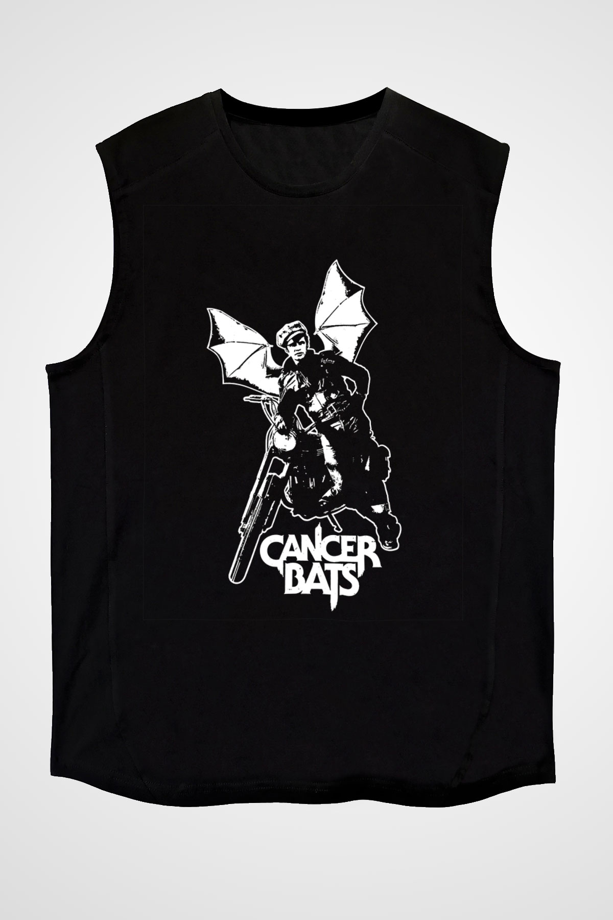 Cancer Bats Baskılı Unisex Siyah Kolsuz Tişört
