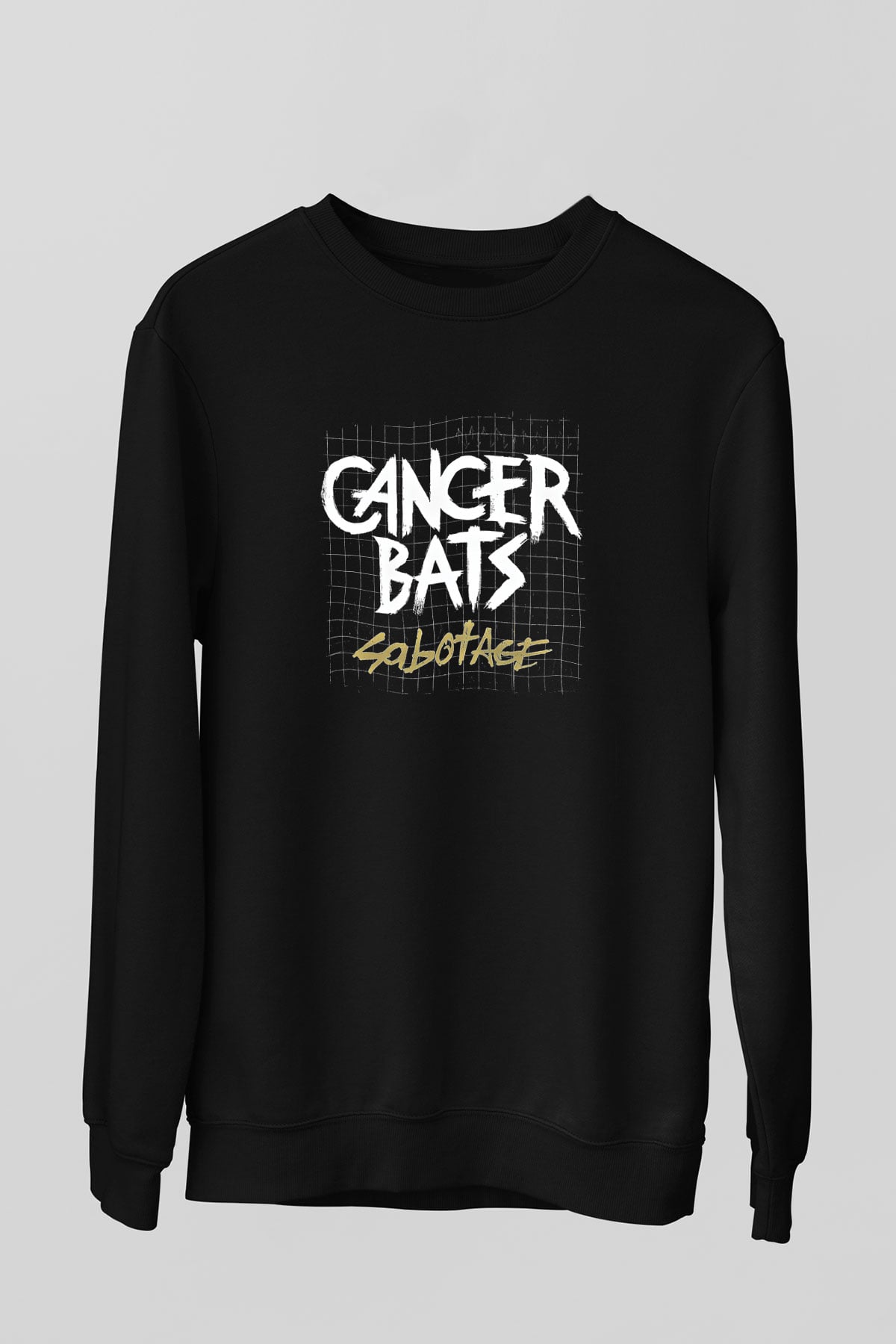 Cancer Bats Baskılı Unisex Siyah Sweatshirt
