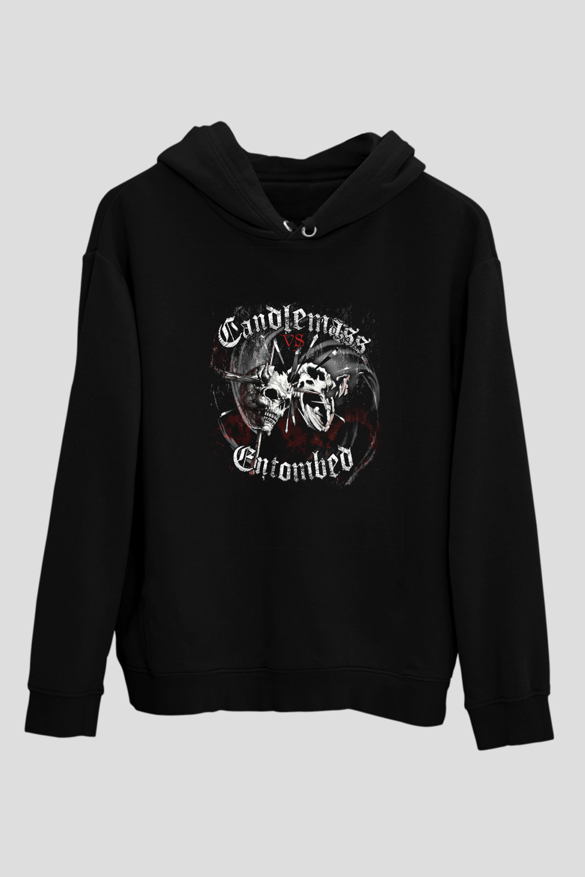 Candlemass Baskılı Unisex Siyah Hoodie