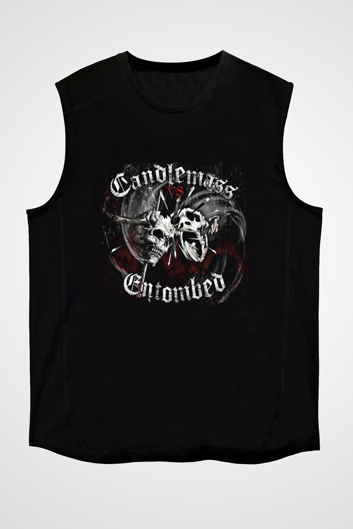 Candlemass Baskılı Unisex Siyah Kolsuz Tişört