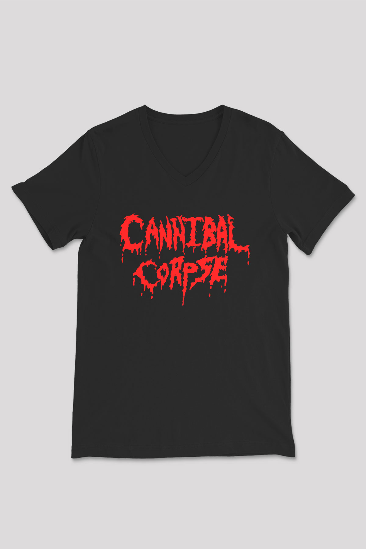 Cannibal Corpse Siyah Unisex V Yaka Tişört T-Shirt