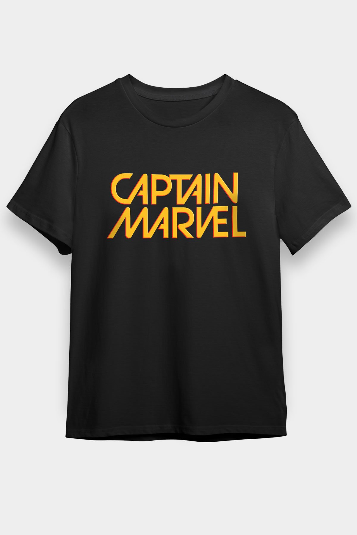 Captain Marvel Siyah Unisex Graphic Tee - STREETWEAR