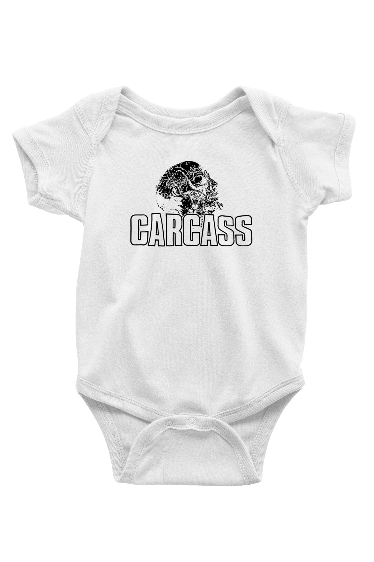 Carcass Baskılı Beyaz Unisex Bebek Body - Zıbın