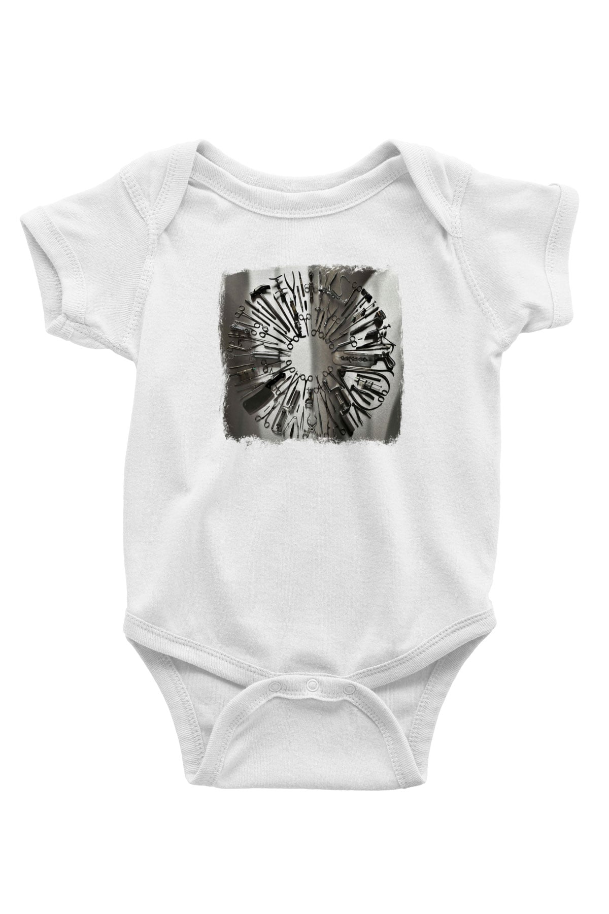Carcass Baskılı Unisex Beyaz Bebek Body - Zıbın
