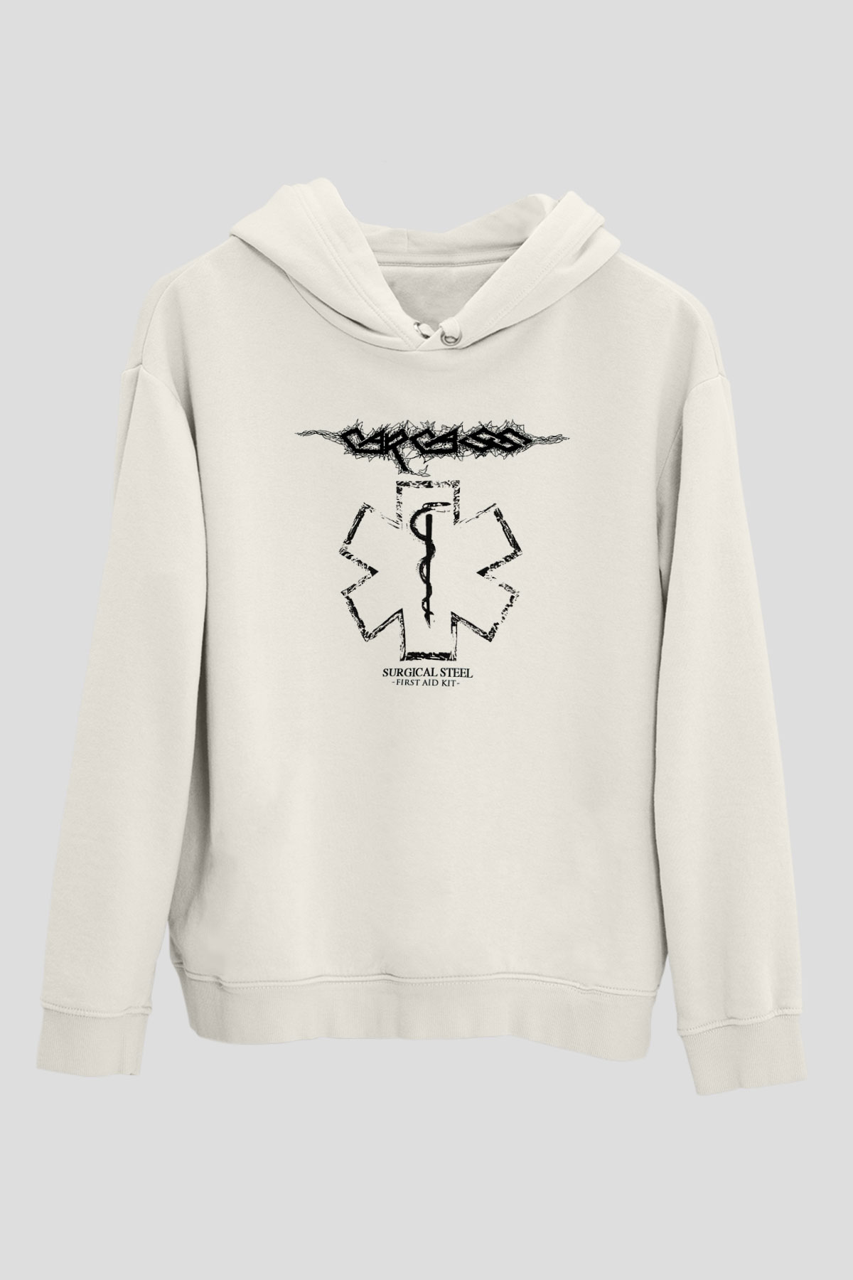 Carcass Beyaz Unisex Kapşonlu Sweatshirt