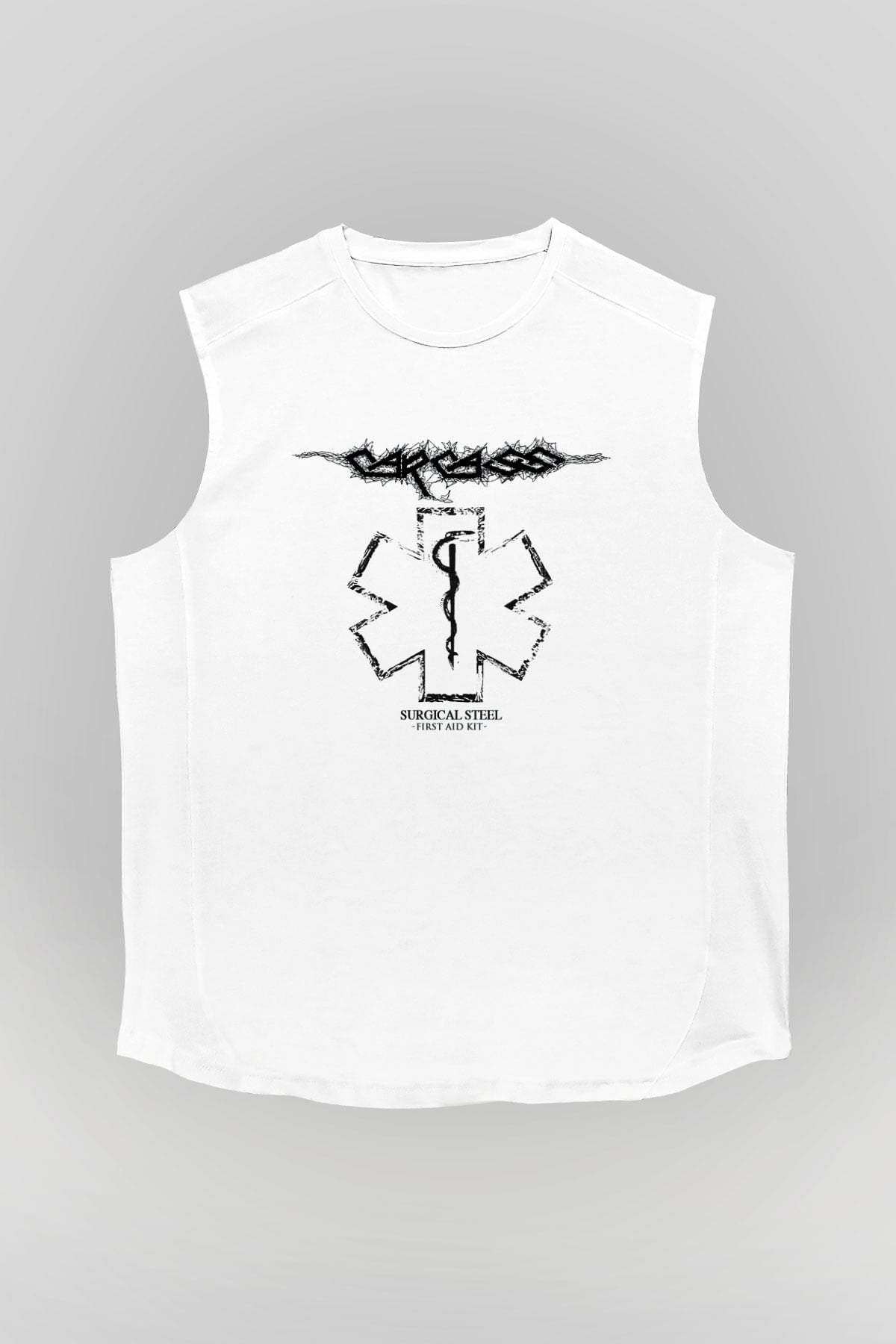 Carcass Beyaz Unisex Kolsuz Tişört