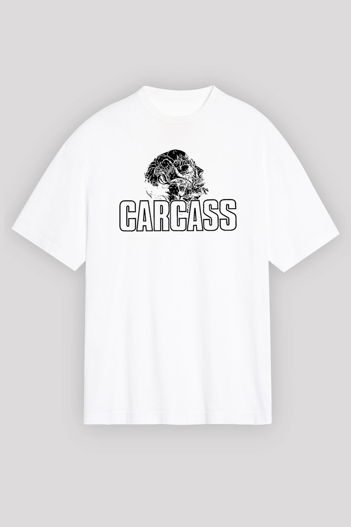 Carcass Beyaz Unisex Oversize Tişört T-Shirt