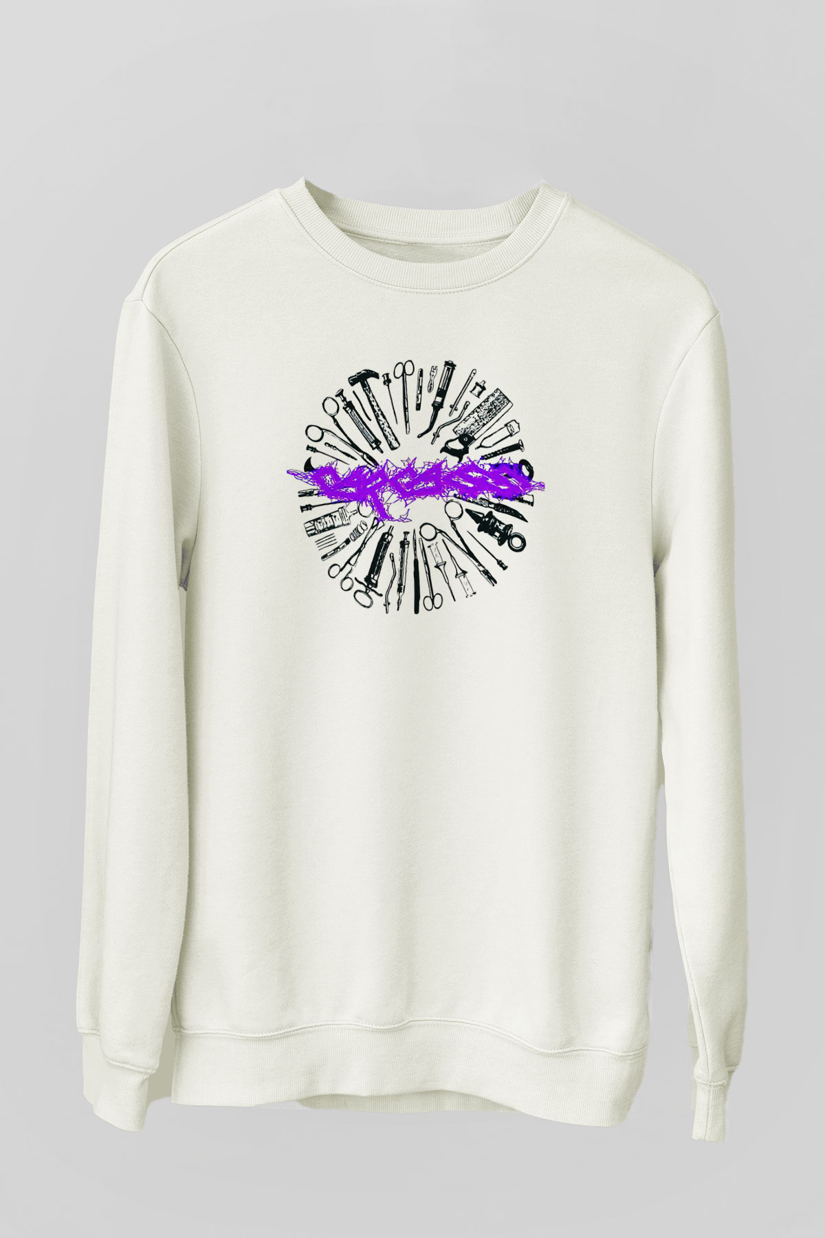 Carcass Beyaz Unisex Sweatshirt