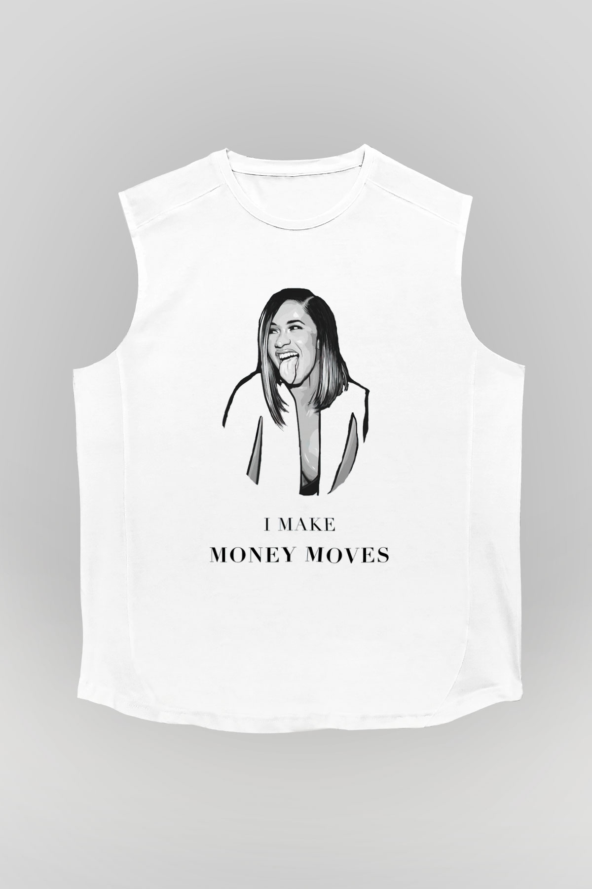 Cardi B Beyaz Unisex Kolsuz Tişört