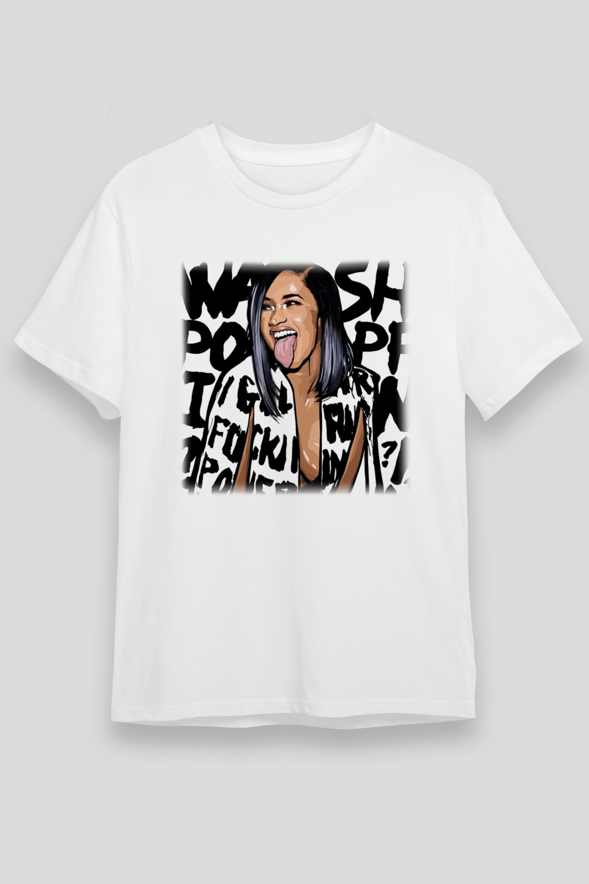 Cardi B Beyaz Unisex Tişört T-Shirt - TişörtFabrikası
