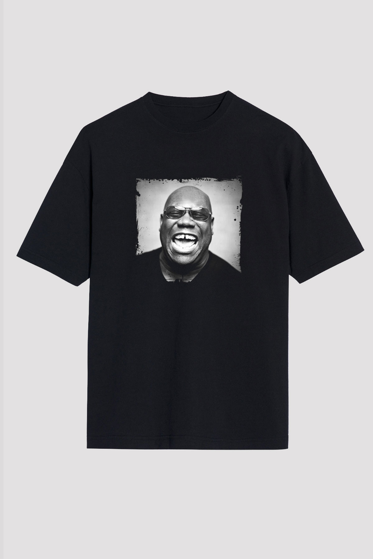 Carl Cox Baskılı Unisex Oversize Siyah Tişört