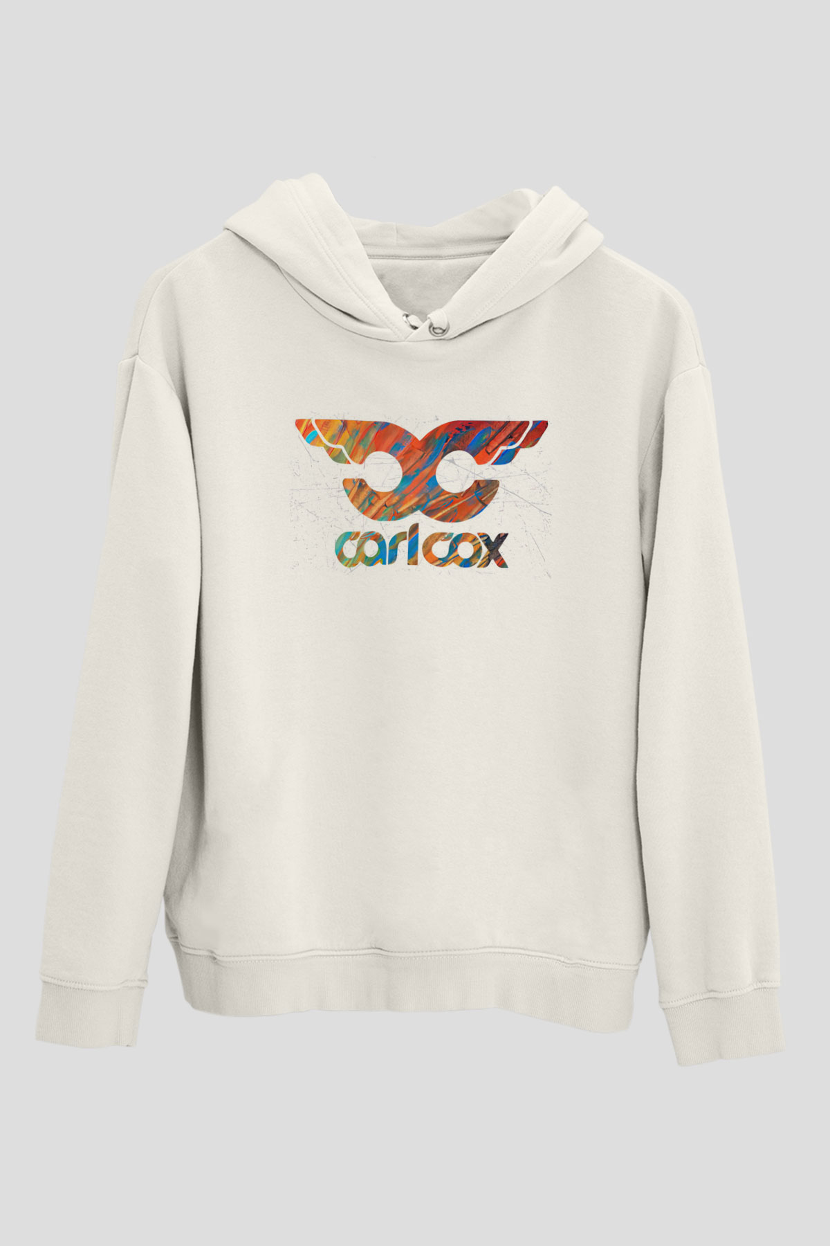 Carl Cox Beyaz Unisex Kapüşonlu Sweatshirt