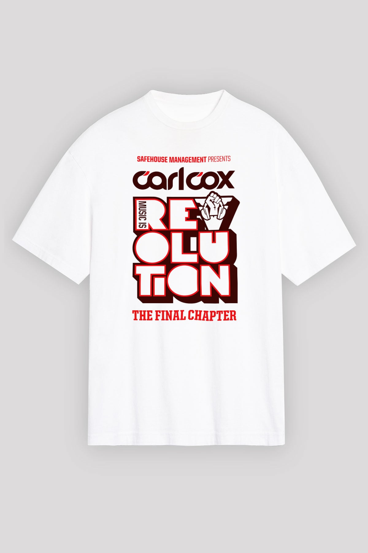 Carl Cox Beyaz Unisex Oversize Tişört T-Shirt