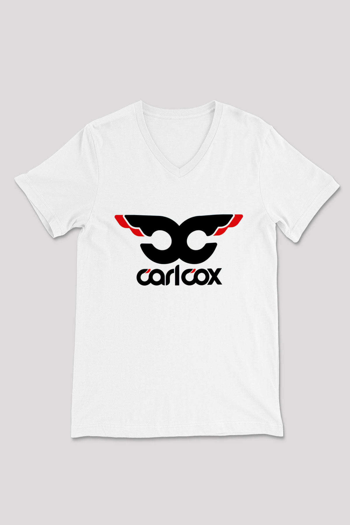 Carl Cox Beyaz Unisex V Yaka Tişört T-Shirt