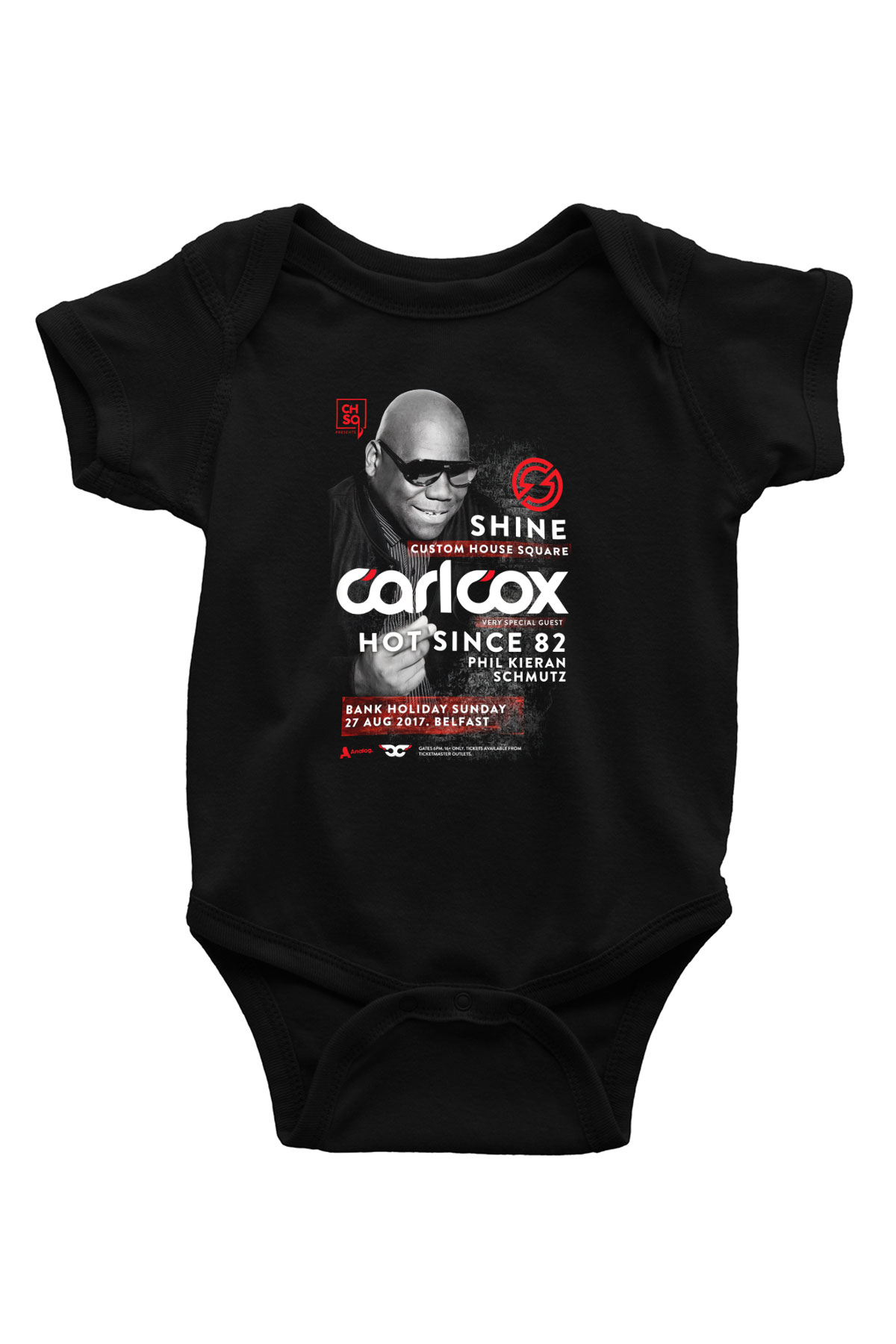 Carl Cox Siyah Bebek Body - Zıbın