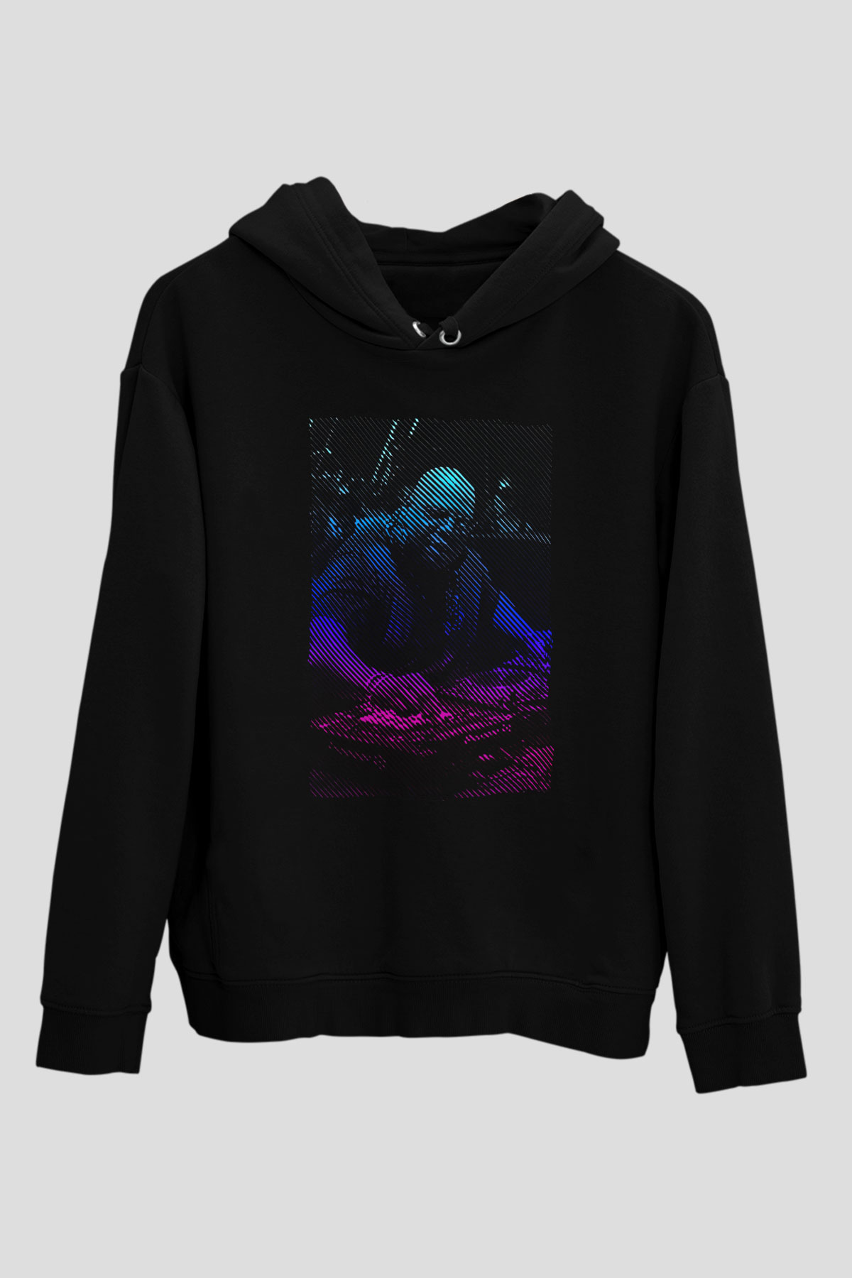 Carl Cox Siyah Unisex Kapüşonlu Sweatshirt