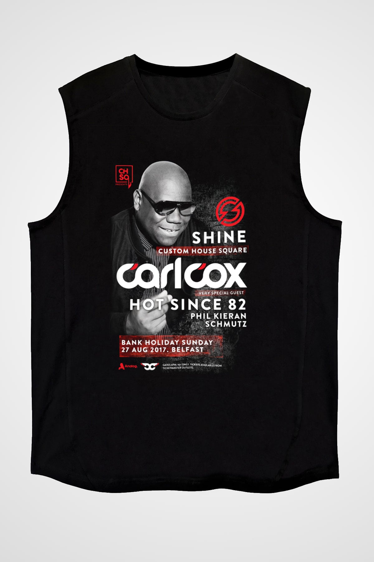 Carl Cox Siyah Unisex Kolsuz Tişört