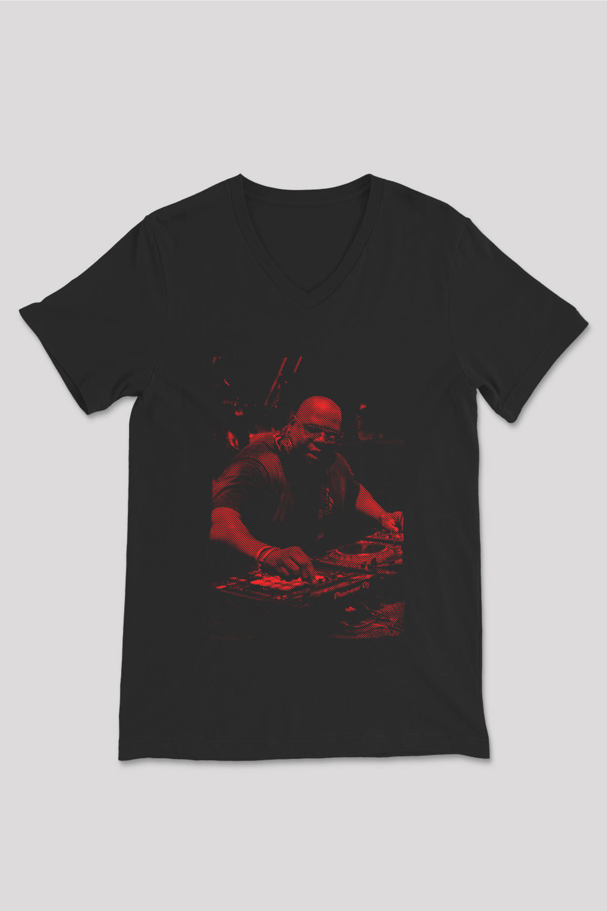 Carl Cox Siyah Unisex V Yaka Tişört