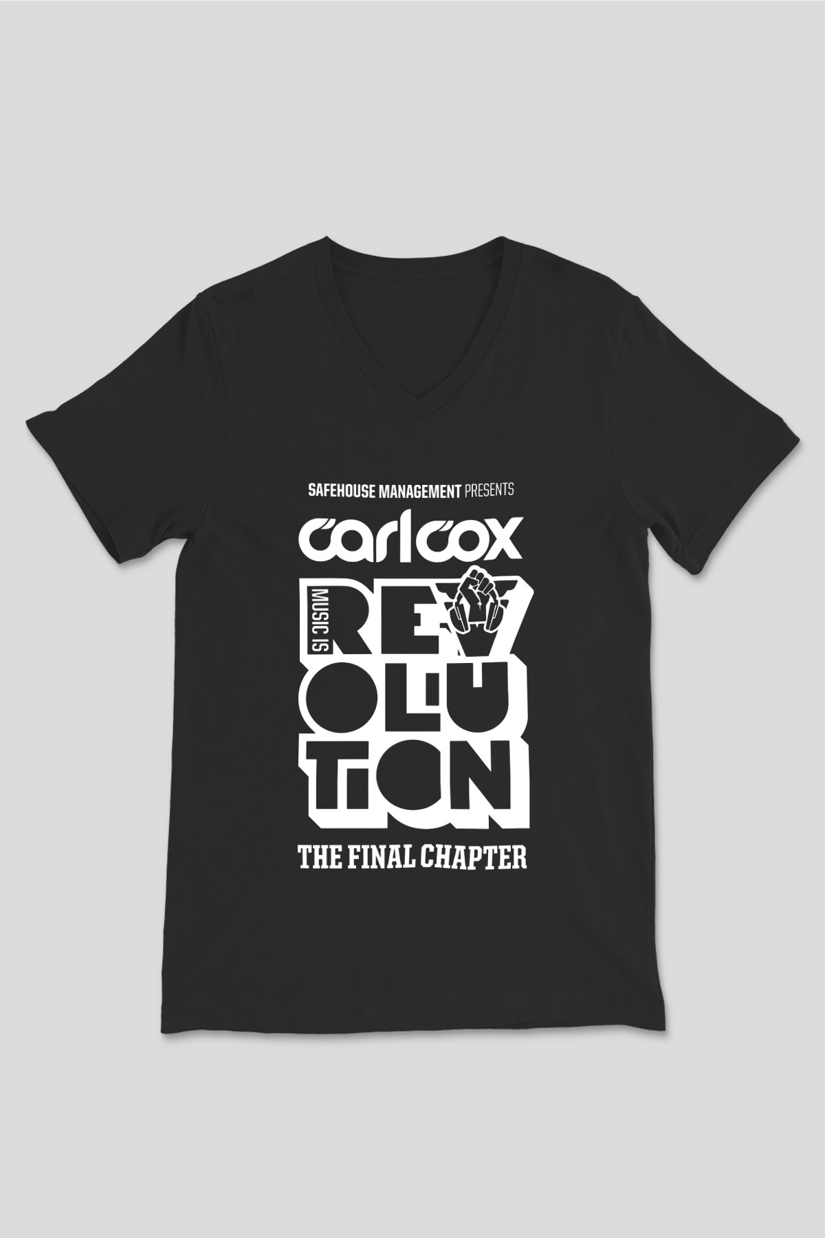 Carl Cox Siyah Unisex V Yaka Tişört T-Shirt