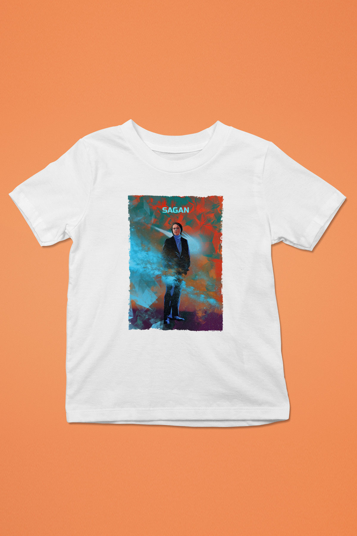 Carl Sagan Baskılı Unisex Beyaz Çocuk Tişörtü - Tshirt